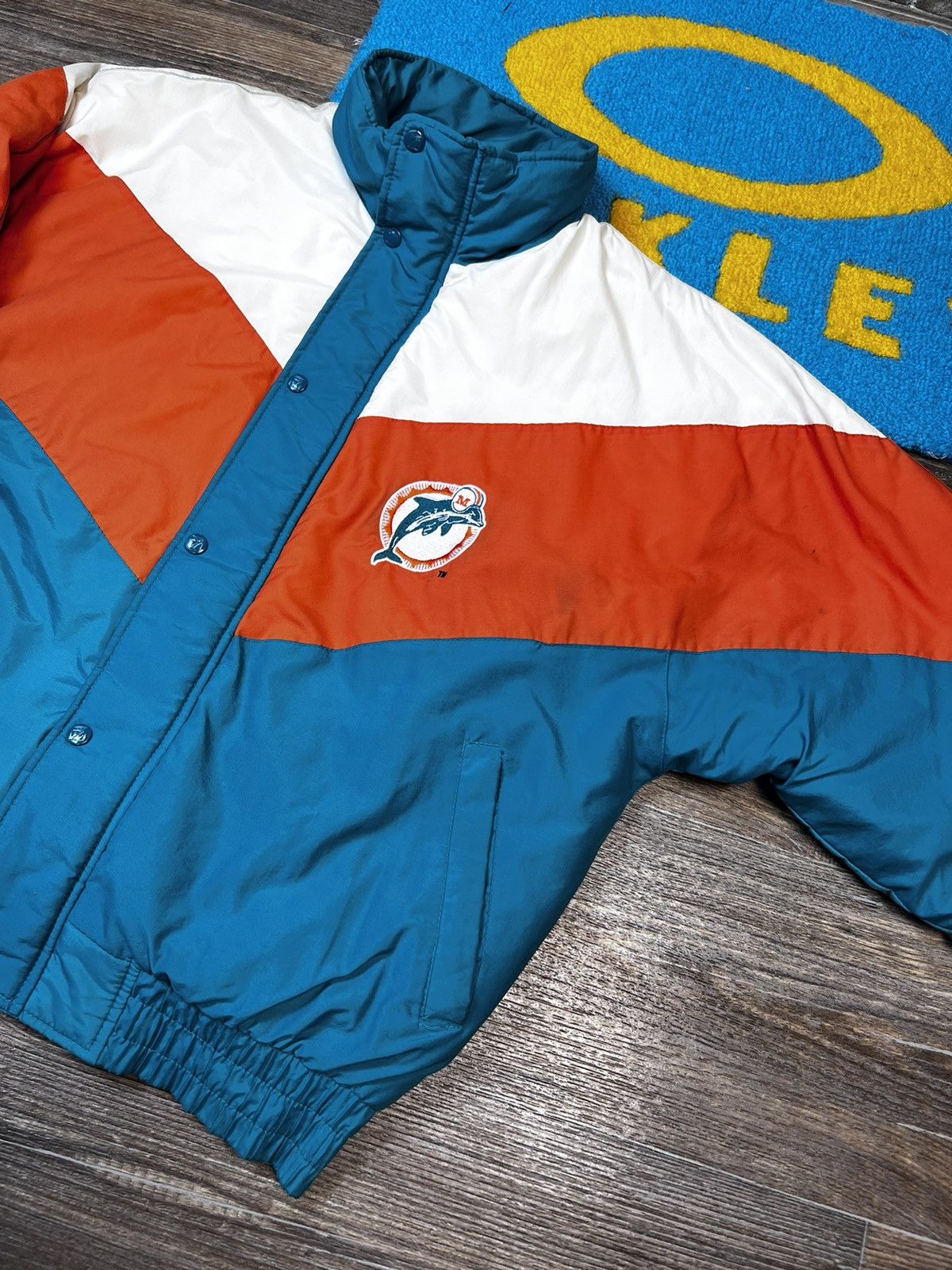 Logo 7 × NFL × Vintage Vintage 90’s 7 Logo Miami Dolphins NFL Tricolour Jacket Size US L / EU 52-54 / 3 - 10 Thumbnail