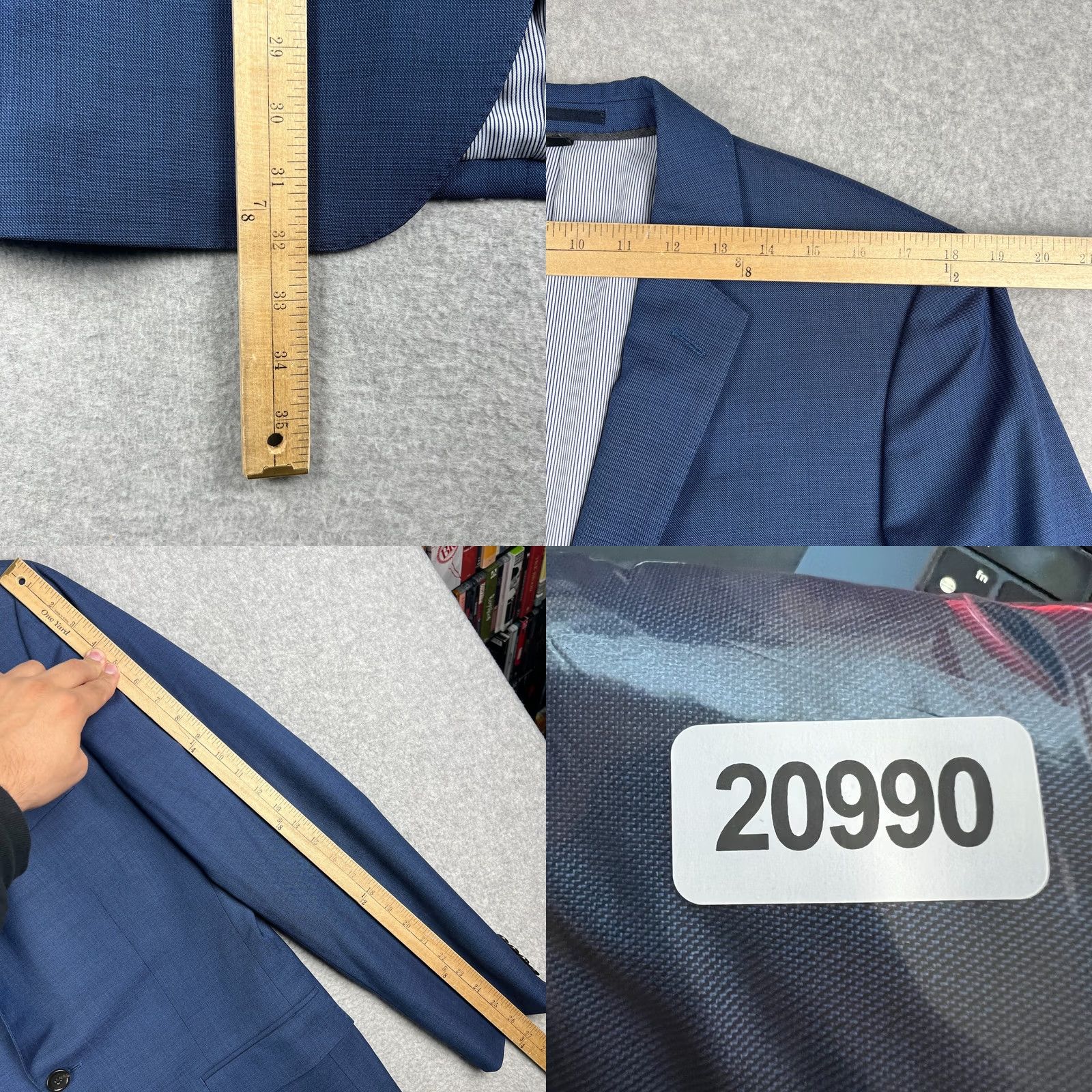 J.Crew J Crew Ludlow Wool Tollegno 1900 Stretch Blazer Sport Coat Jacket Blue 40L Mens Size 40R - 8 Thumbnail