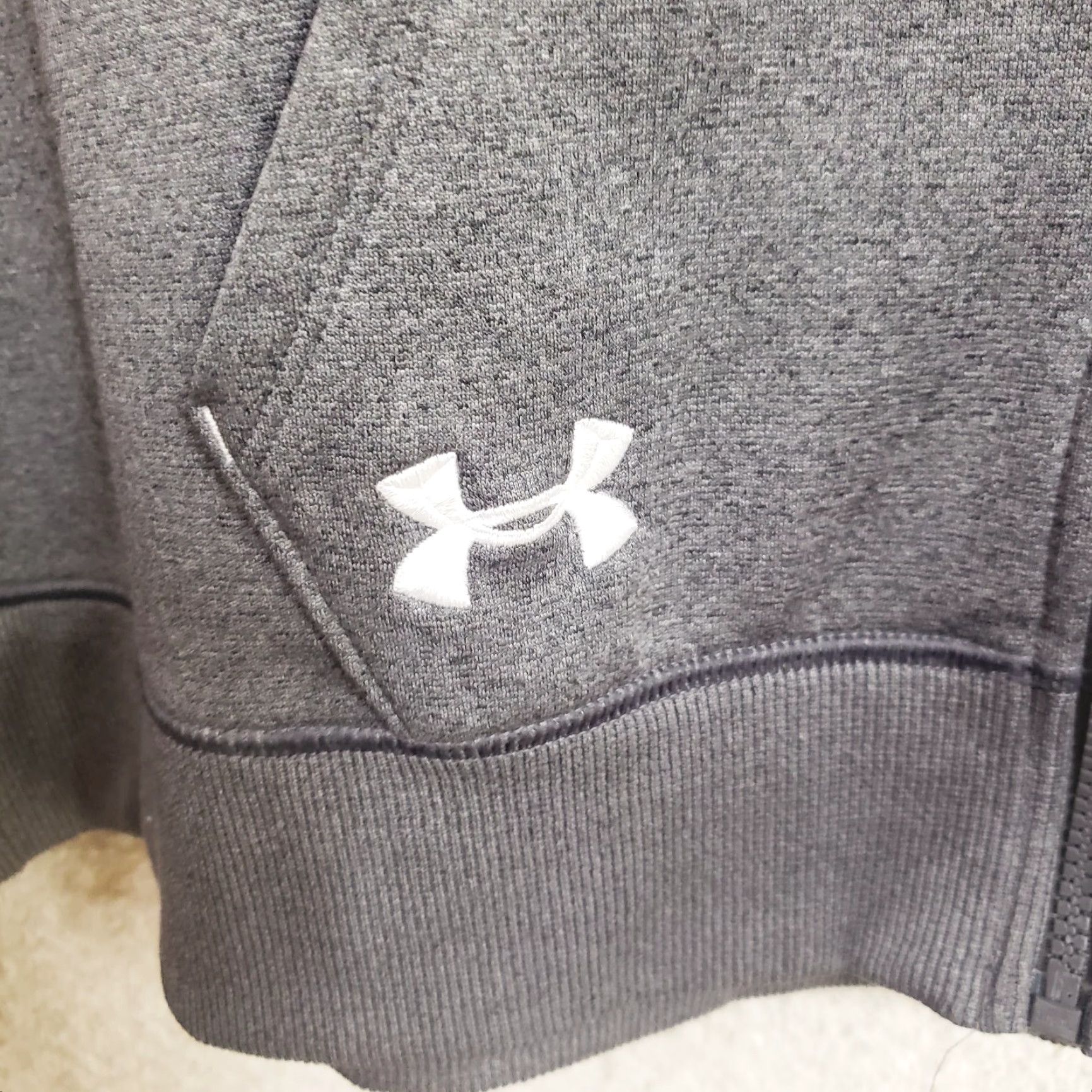 Under Armour Under Armour Hoodie Mens Gray Full Zip Hooded Sweatshirt Storm L Logo Zipper Pocket Regular Fit Size US L / EU 52-54 / 3 - 4 Thumbnail