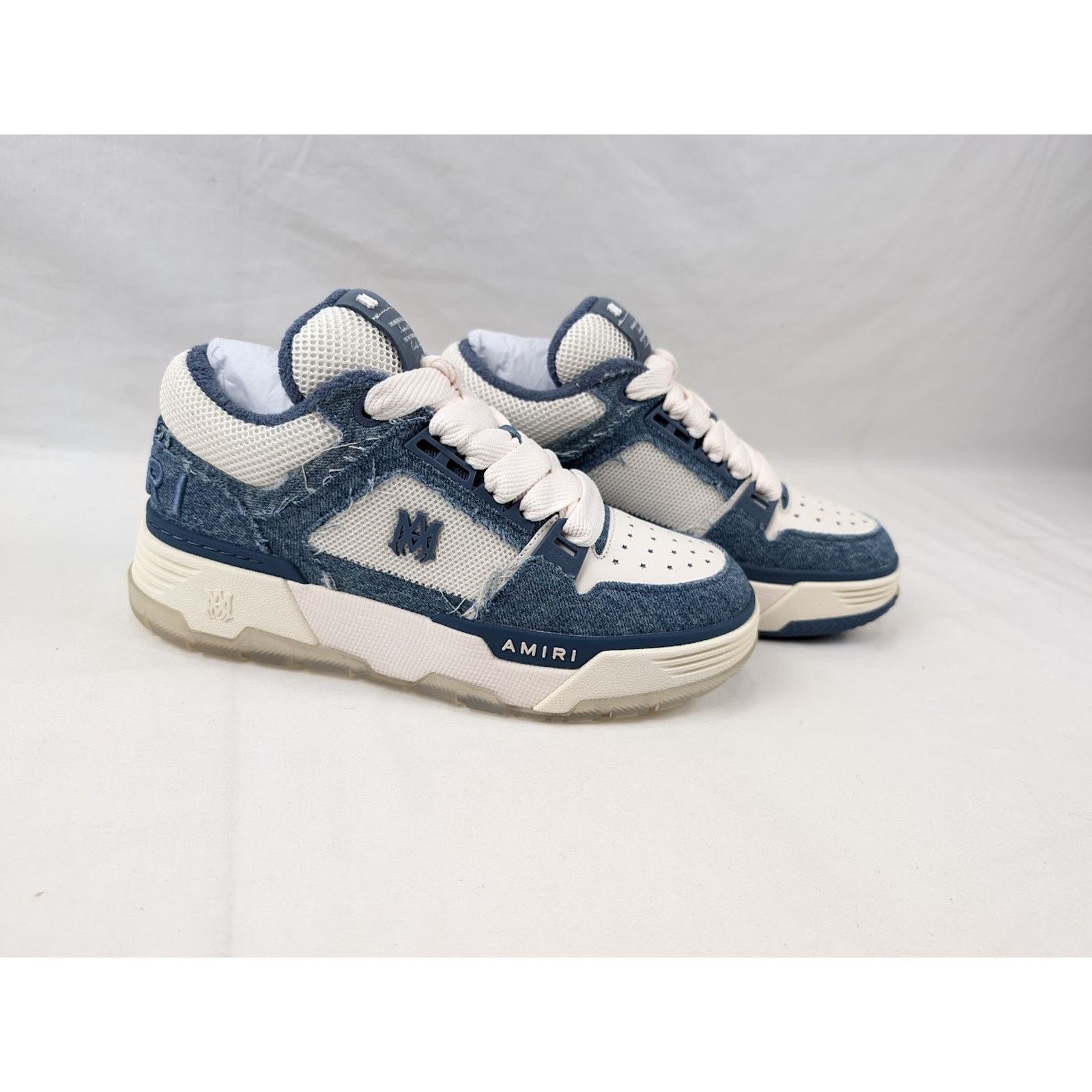 Amiri o1rshd1 Vintage Denim MA-1 Sneakers in Washed Indigo Size US 7 / EU 40 - 11 Thumbnail