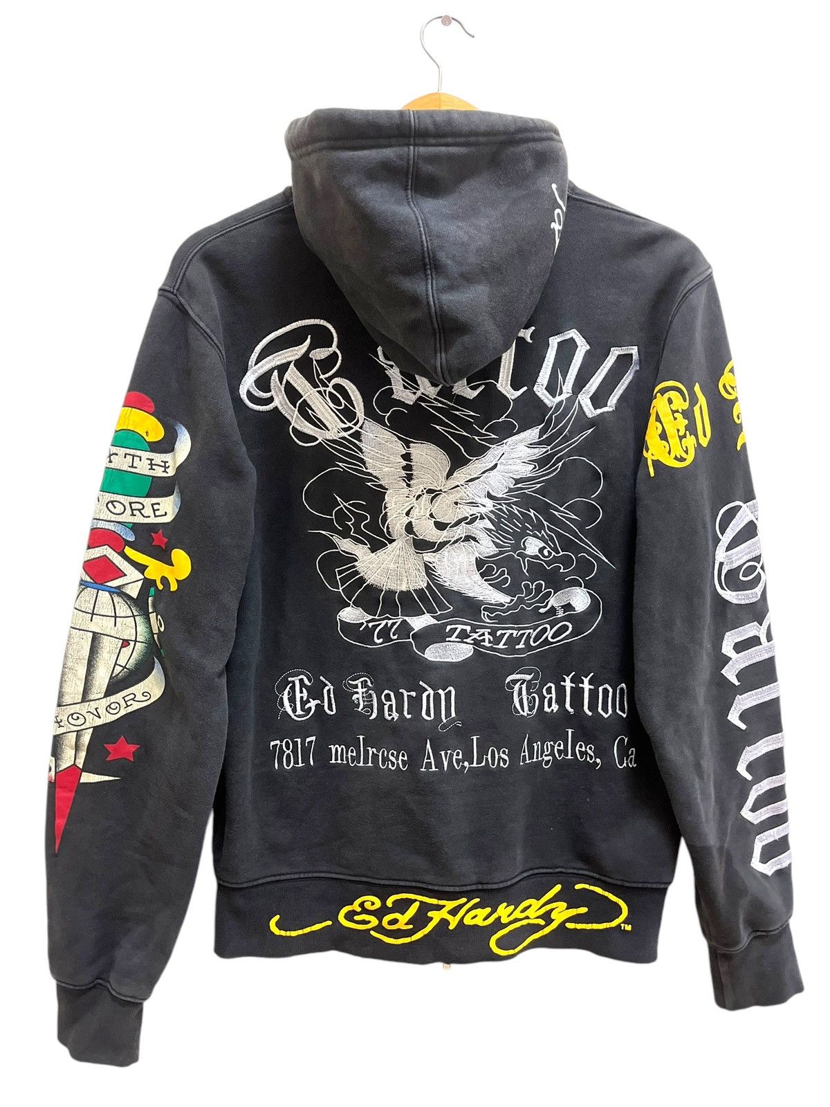 Ed Hardy Iconic Ed Hardy Embroidered Tatoo Los Angeles Hoodie Size US L / EU 52-54 / 3 - 1 Thumbnail