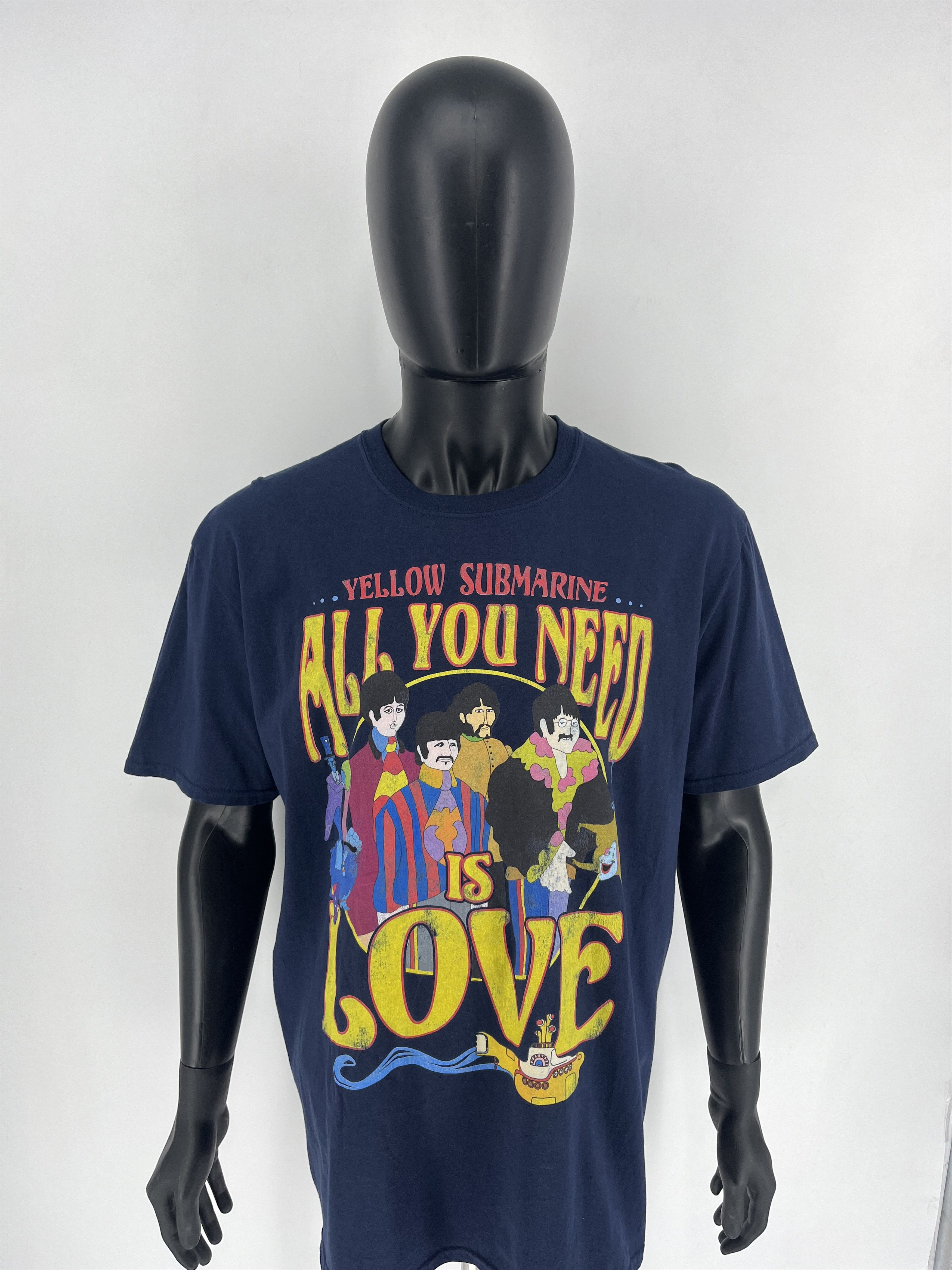 Band Tees Vintage Y2K The Beatles All You Need Thrashed Rock Size US XL / EU 56 / 4 - 5 Thumbnail