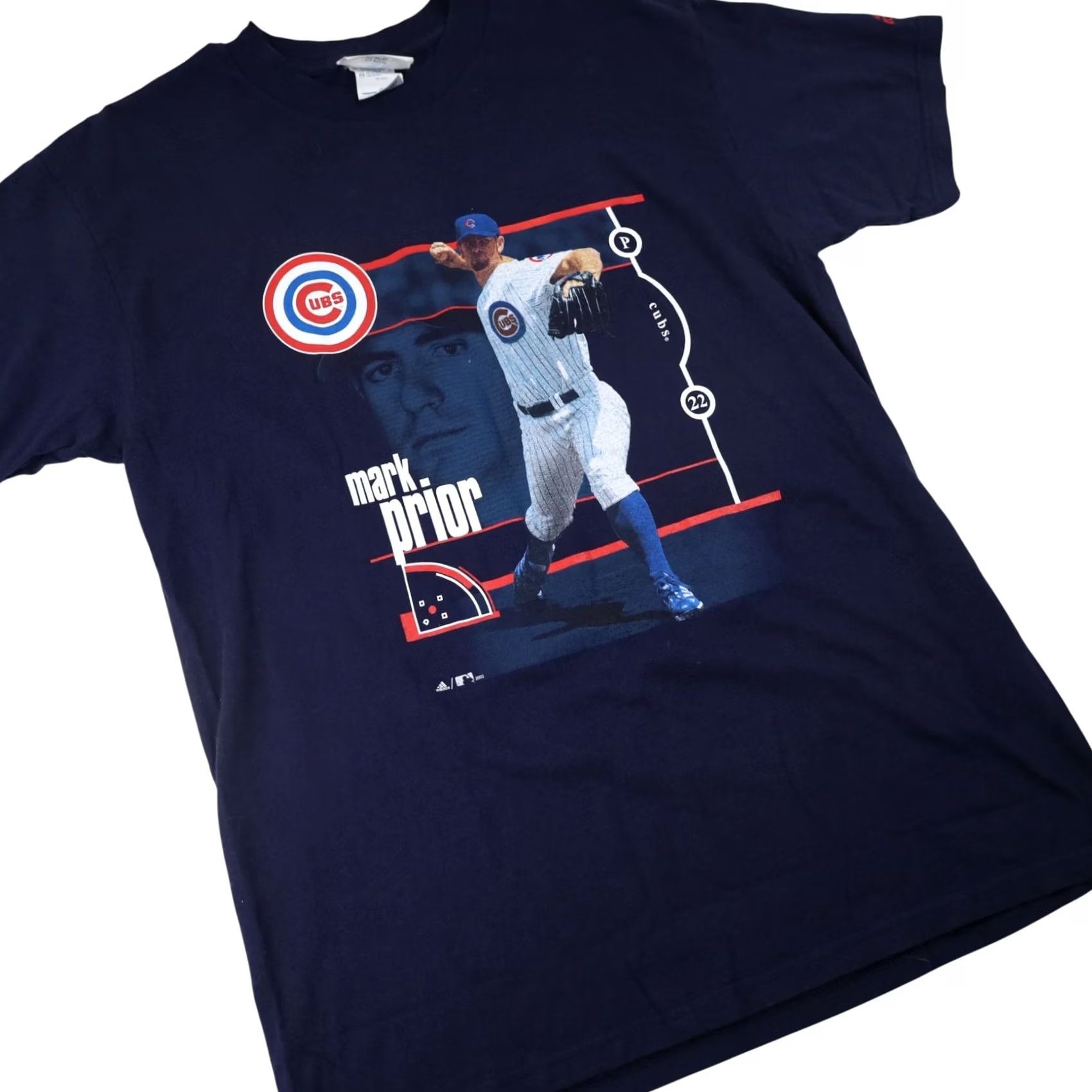 Adidas VINTAGE Adidas Chicago Cubs Mark Prior Mens Medium Graphic T Shirt Blue Size US M / EU 48-50 / 2 - 3 Thumbnail