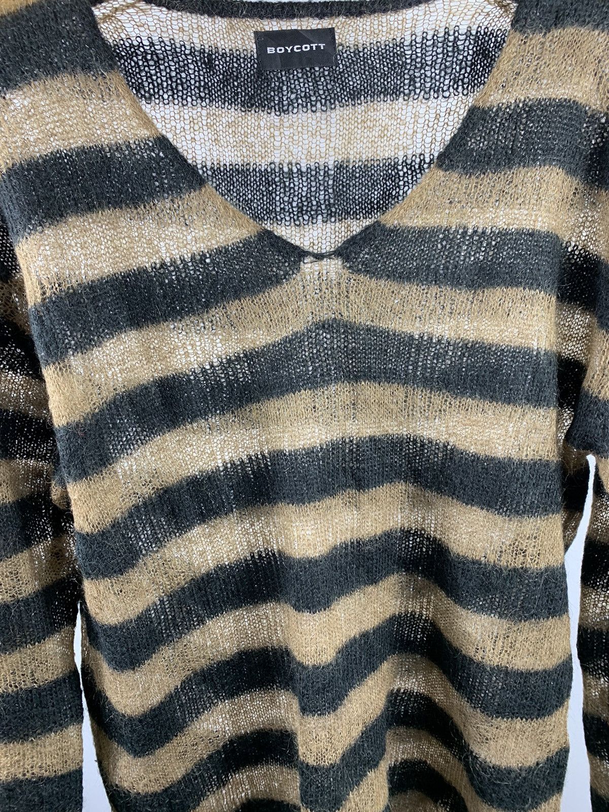 Hysteric Glamour Boycott archive open knitted Striped Grunge kurt cobain STYL Size US M / EU 48-50 / 2 - 3 Thumbnail