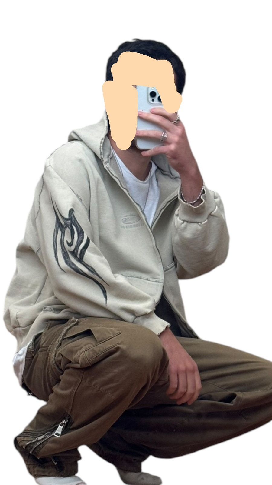 Balenciaga 2024 “Y2K” Sharpie Tattoo Tribal Crop Hoodie Size US XL / EU 56 / 4 - 18 Thumbnail