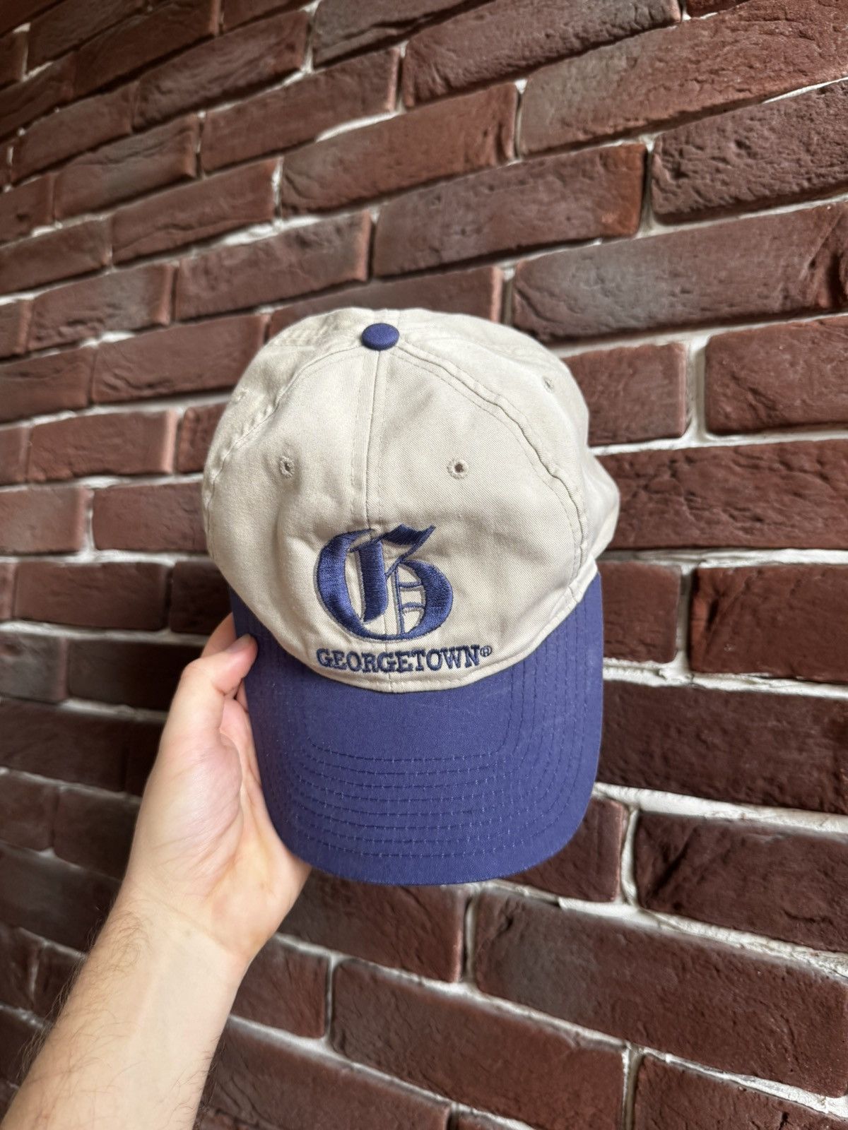 NBA Georgetown Hoyas Navy Vintage Hat Snapback NBA Print Rare Size ONE SIZE - 2 Thumbnail