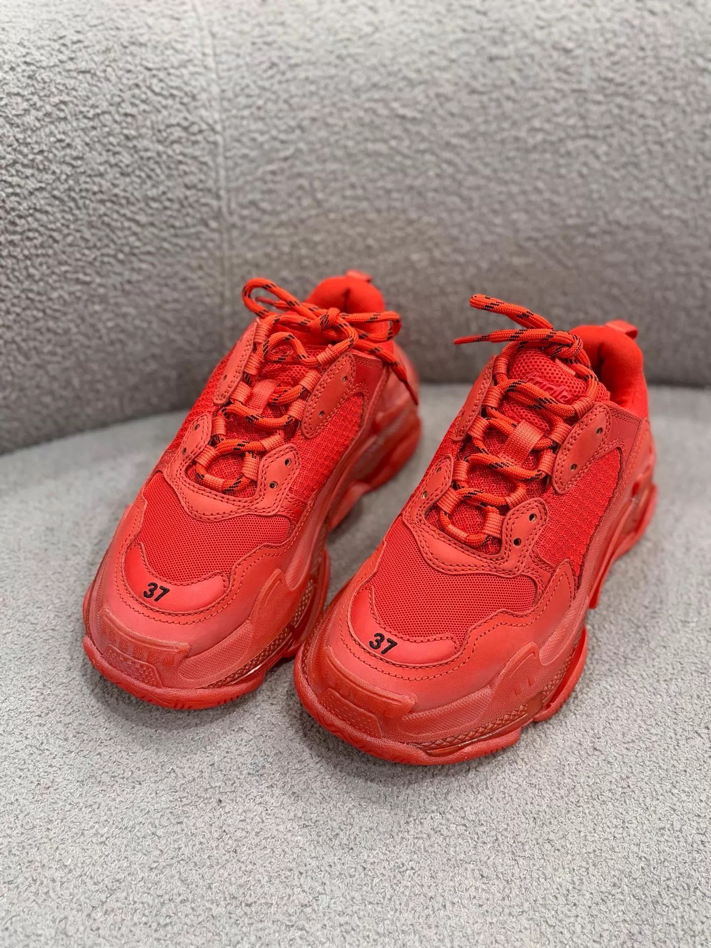 Balenciaga Balenciaga Triple S 99New Orange Red EU 37 Size US 6.5 / IT 36.5 - 1 Thumbnail