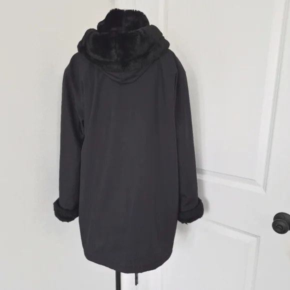 Other Larry Levine Faux Fur Trim Hooded Insulated Coat Winter Size M / US 6-8 / IT 42-44 - 4 Thumbnail