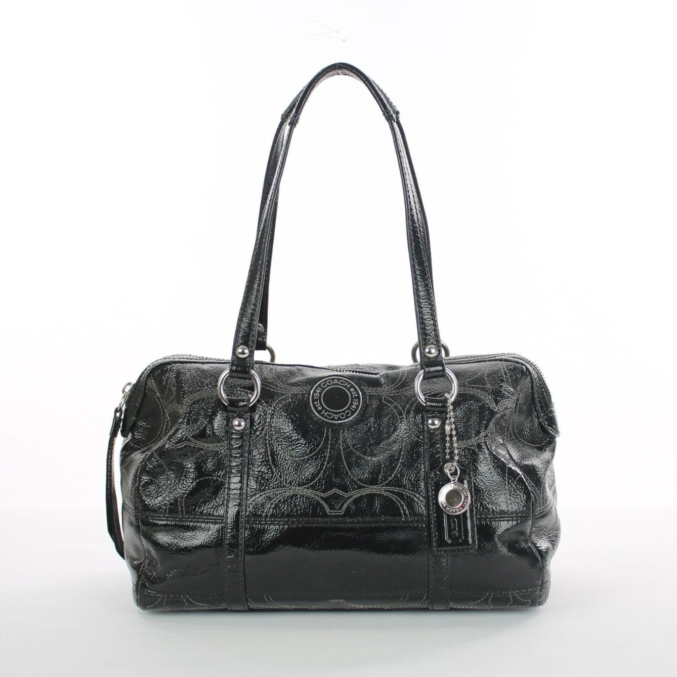 Coach Coach Black Embossed Patent Leather C Stitched Shoulder Bag Size ONE SIZE - 1 Thumbnail
