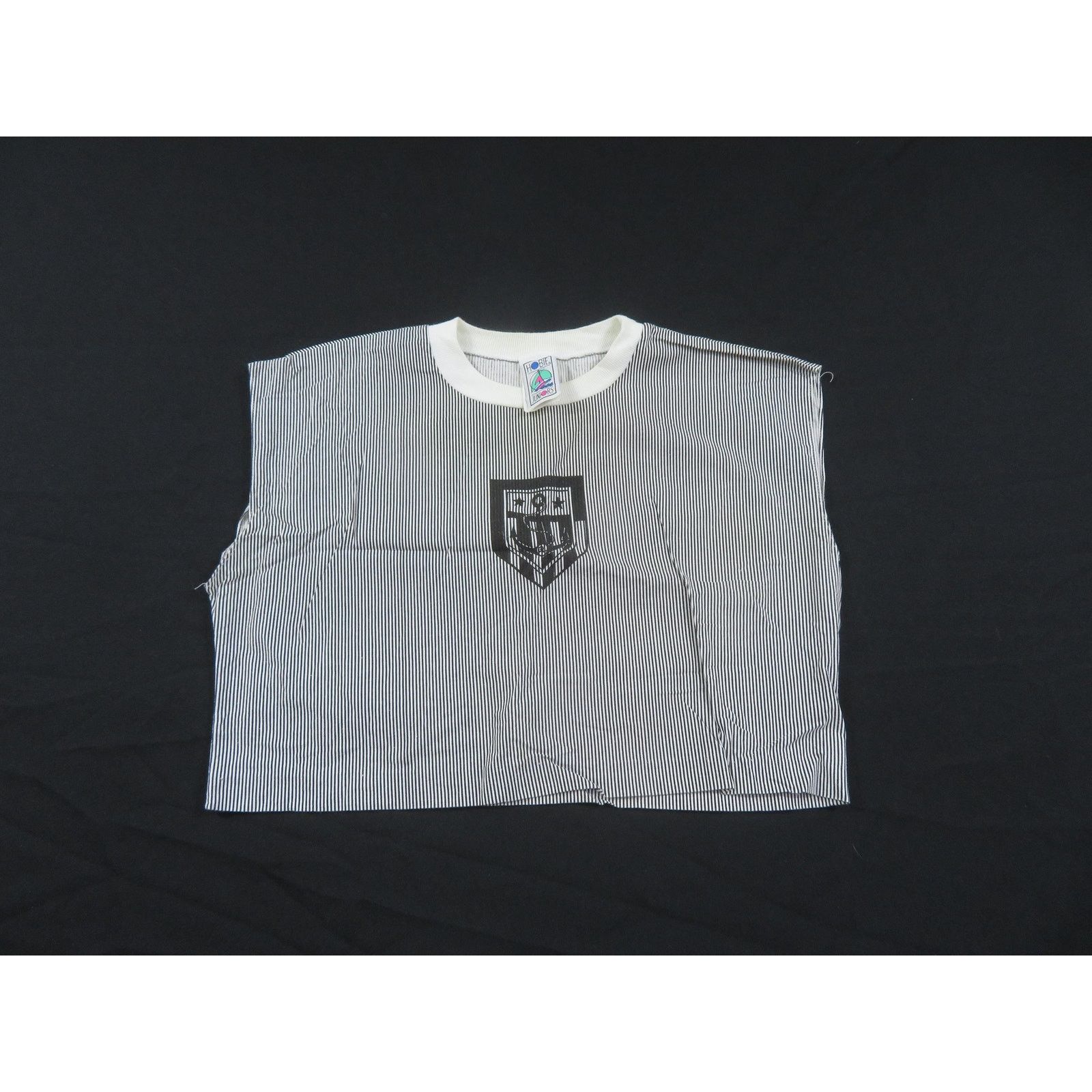 Other Hobie Sleeveless Shirt Crop Top Black White Striped L 1980s Size L / US 10 / IT 46 - 1 Thumbnail