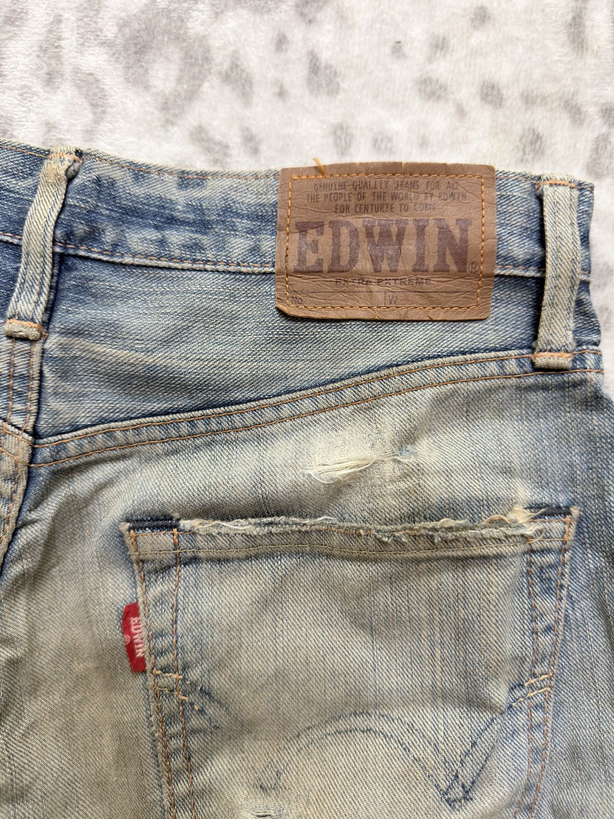 Edwin Edwin 503 Thrashed Mud Wash Jeans Extreme Distressed Denim Size US 28 / EU 44 - 13 Thumbnail