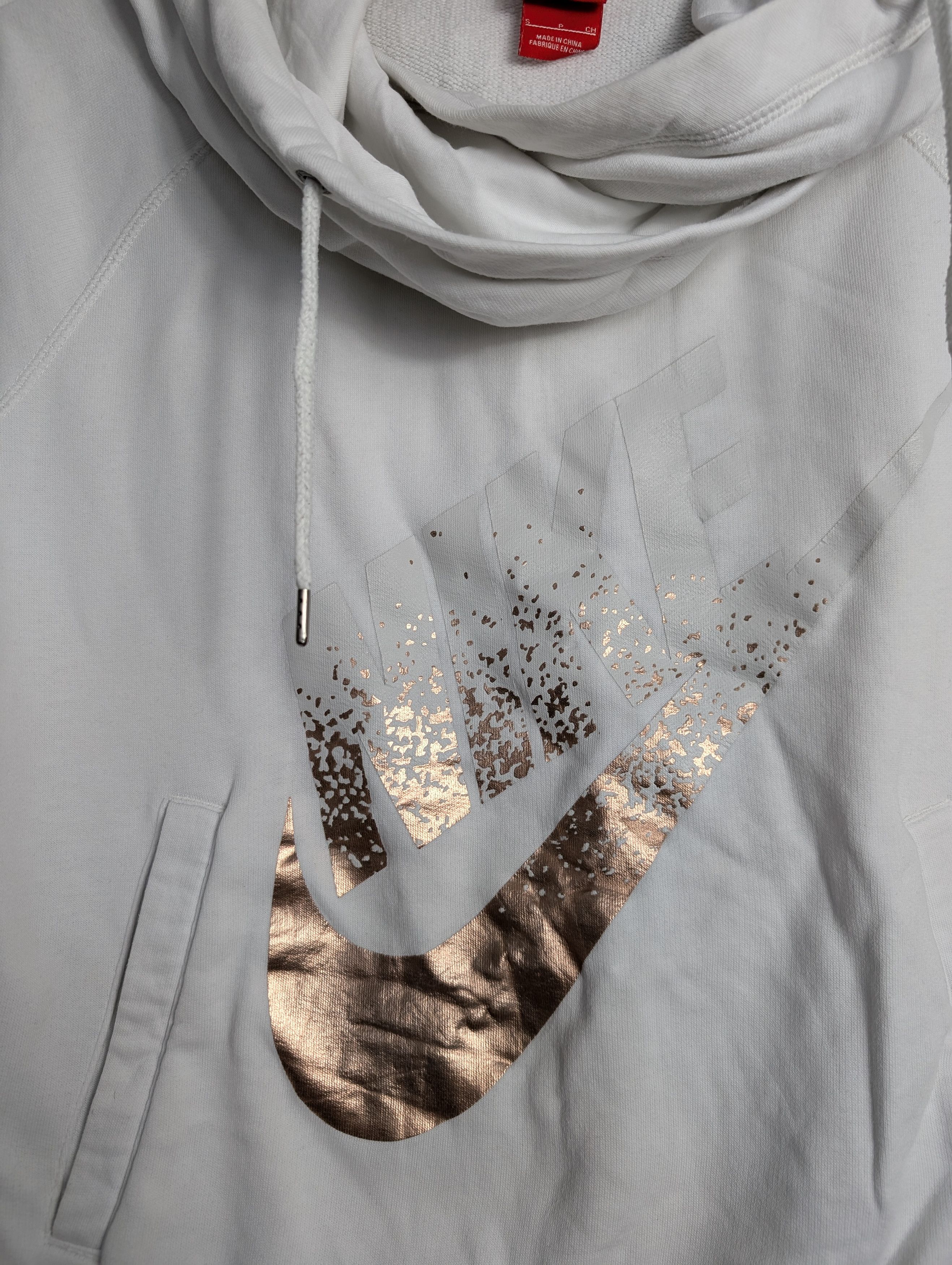 Nike Nike Sportswear White Gold Logo Hoodie Retro Y2K Size S / US 4 / IT 40 - 3 Thumbnail