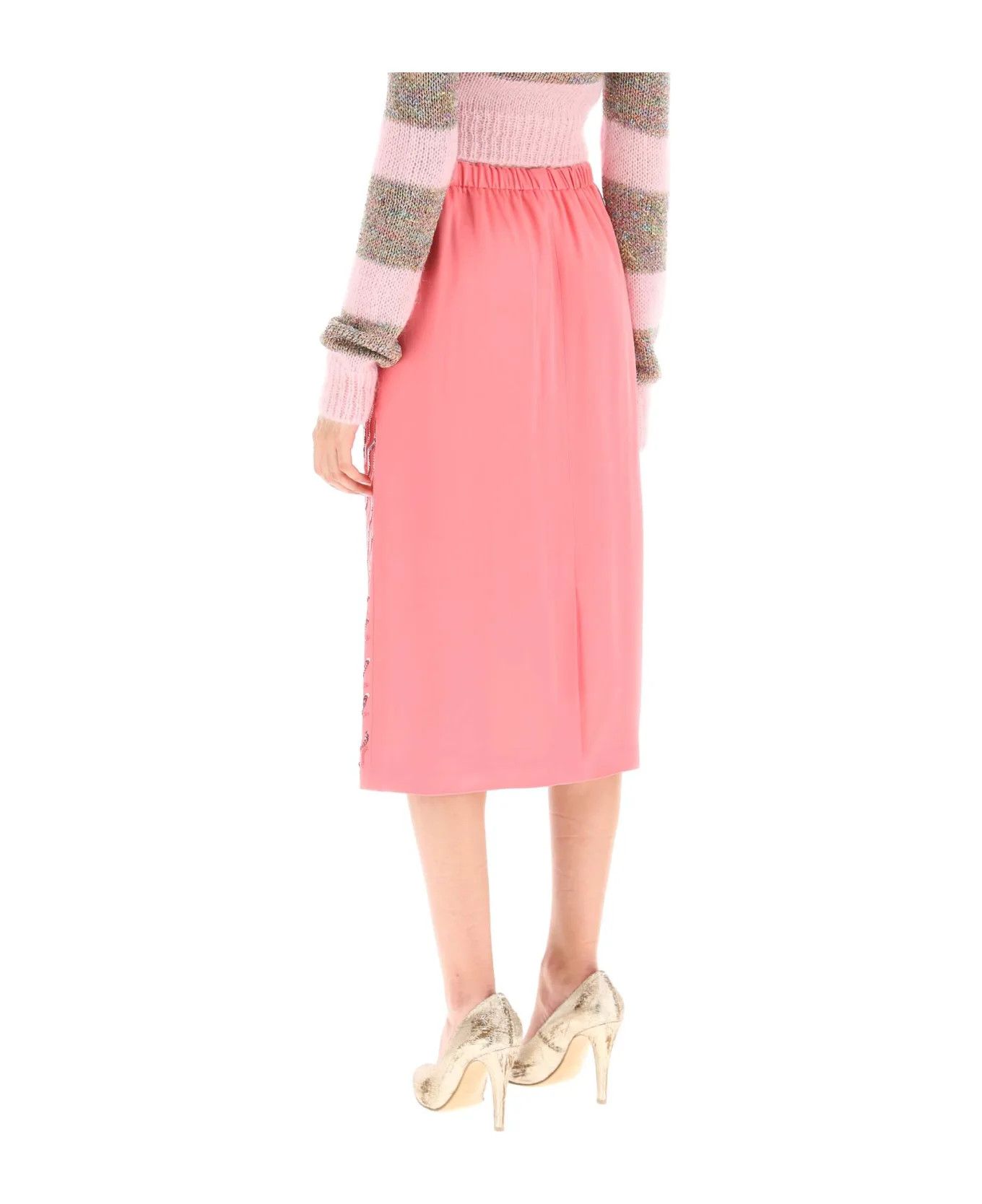 Marni o1y1125 Midi Skirt in Pink Size 26" / US 2 / IT 38 - 3 Thumbnail