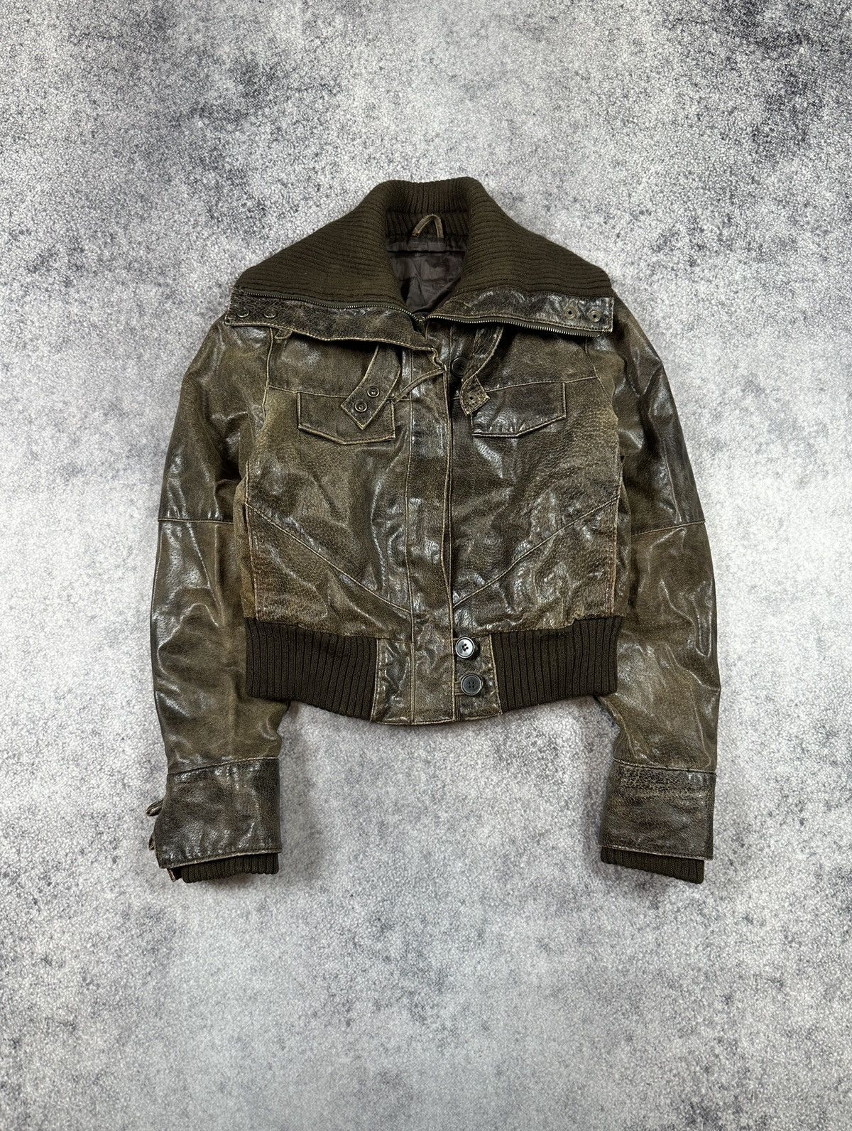 Vintage Y2k Vintage Leather Jacket Opium Avant Garden Rare VTg Pelle Size XL / US 12-14 / IT 48-50 - 2 Thumbnail