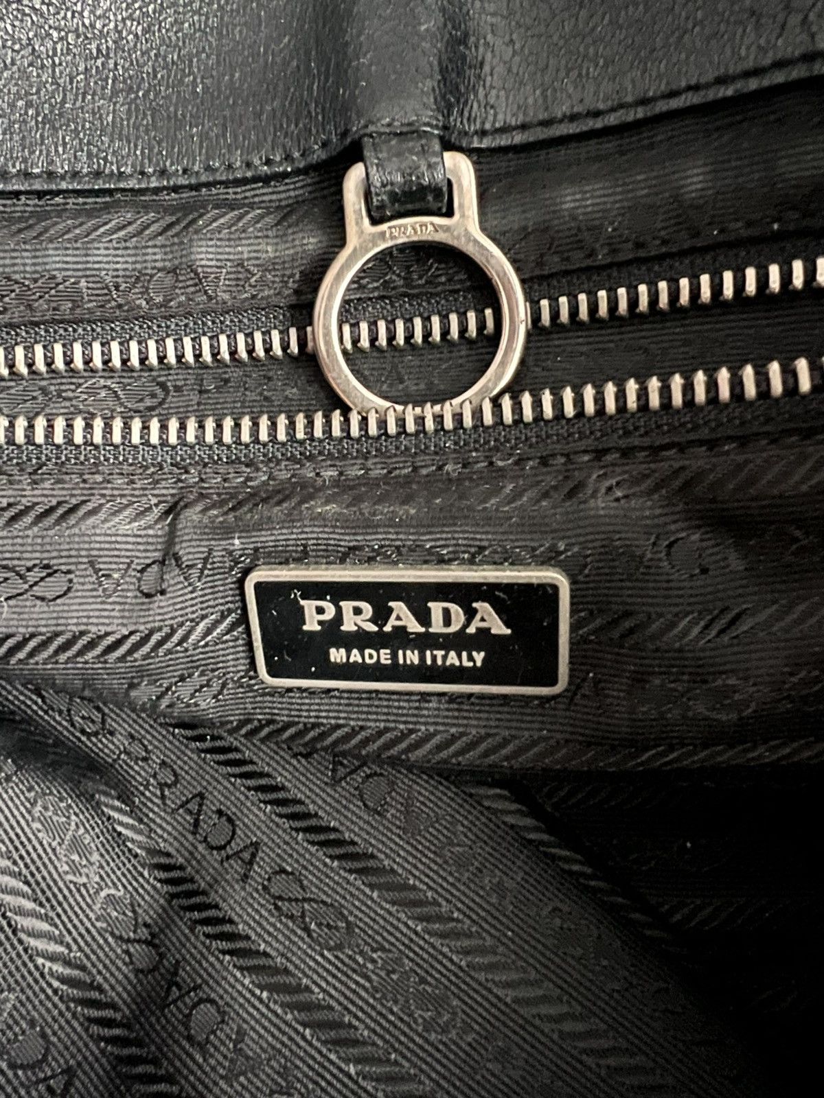 Prada Prada Perforated Leather Black shoulder tote bag Size ONE SIZE - 10 Thumbnail