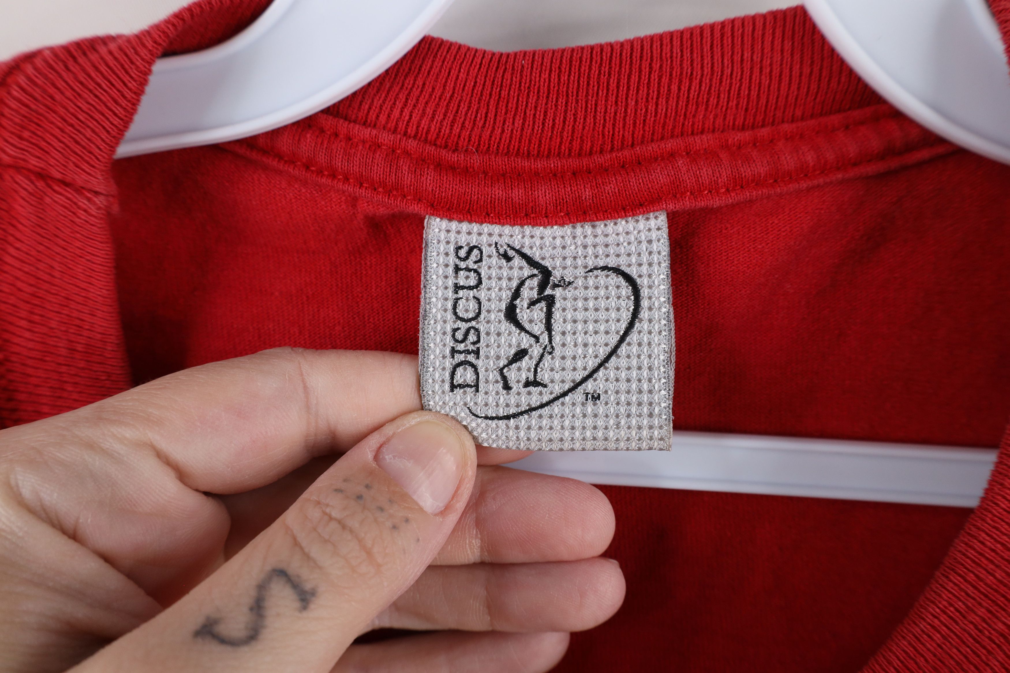Vintage Vintage 90s Streetwear Blank Baggy Fit Cotton T-Shirt Red Size US XL / EU 56 / 4 - 6 Thumbnail