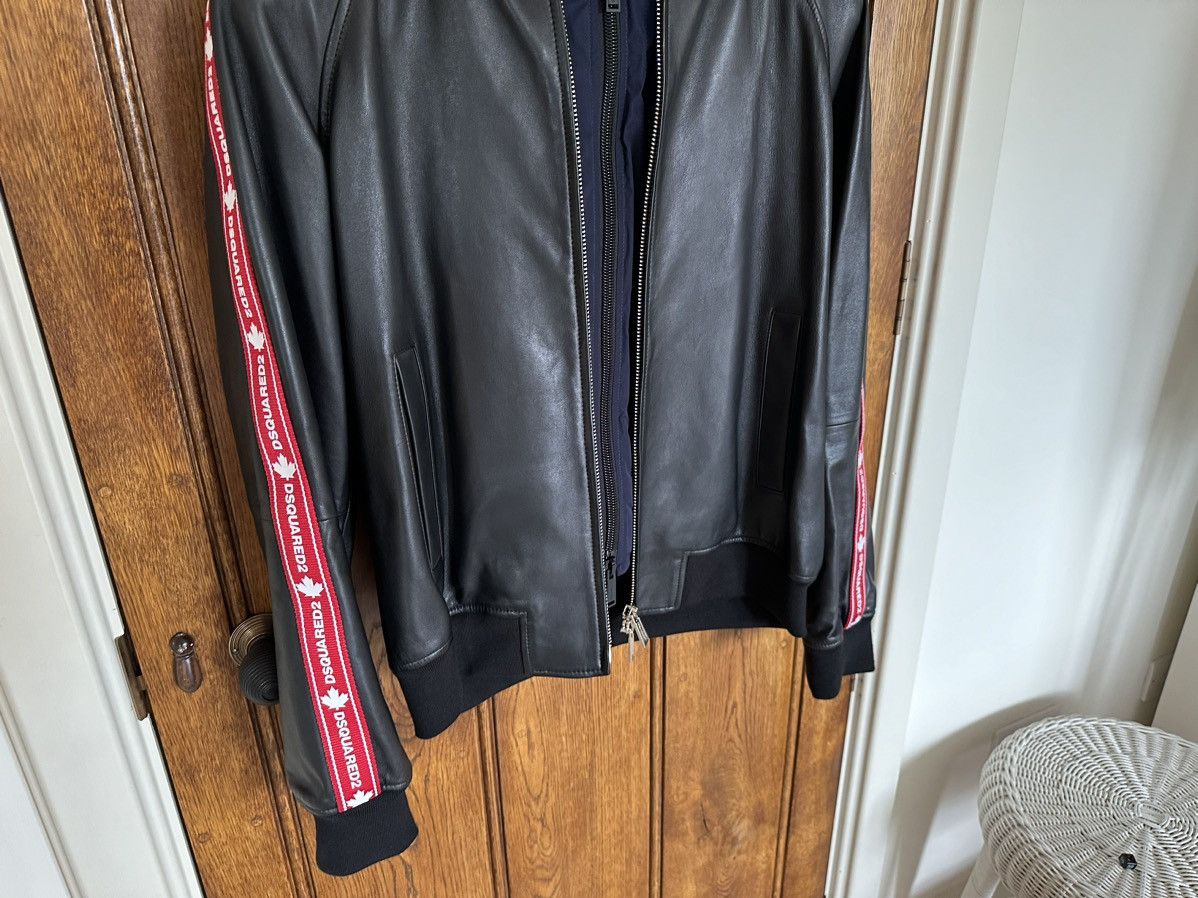 Dsquared2 FW20 Dsquared tape logo leather hoodie jacket Grail Size US L / EU 52-54 / 3 - 10 Thumbnail