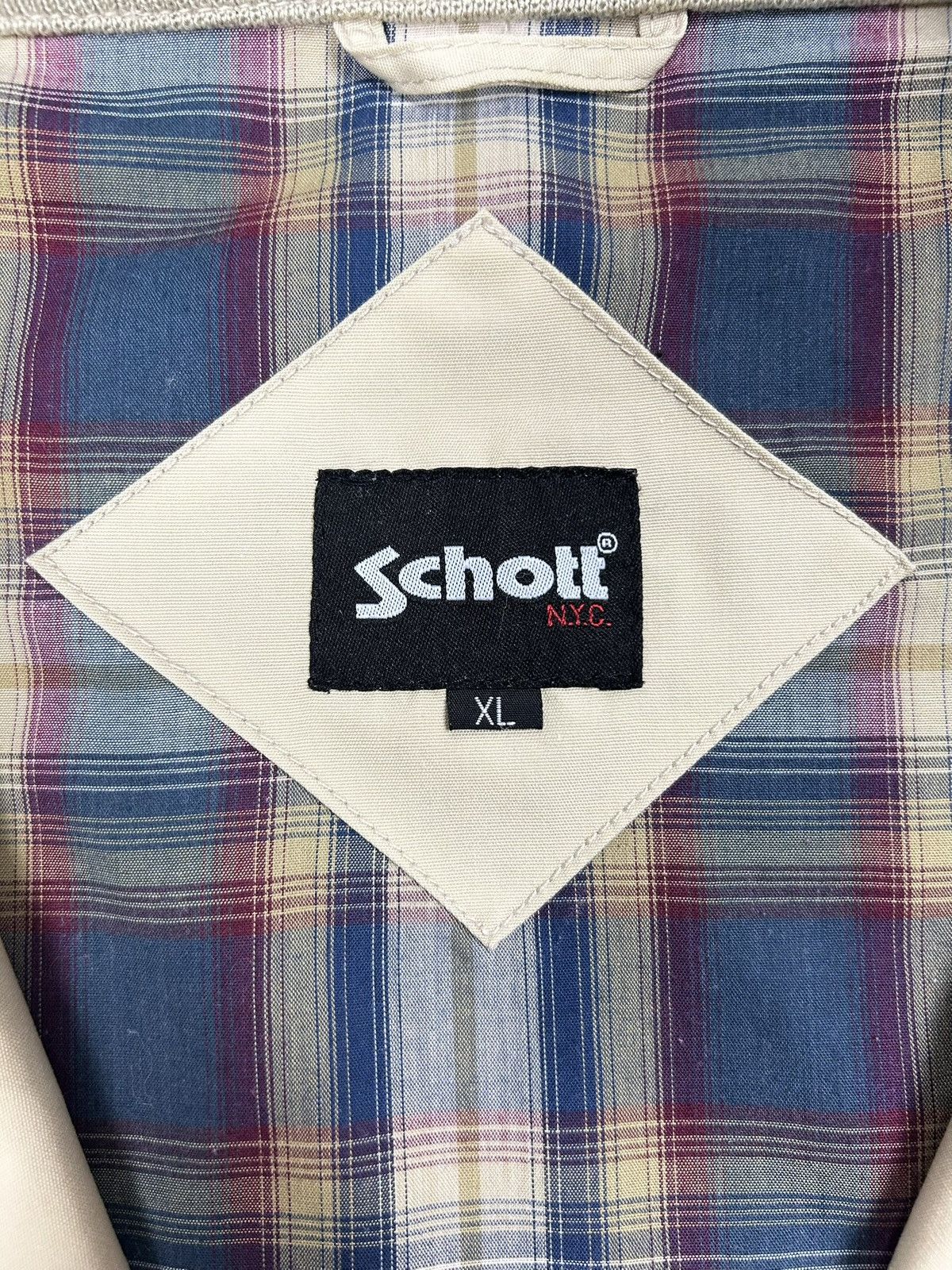 Schott Schott NYC Beige Blouson Jacket Bomber Plaid Lined Vintage Size US XL / EU 56 / 4 - 16 Thumbnail