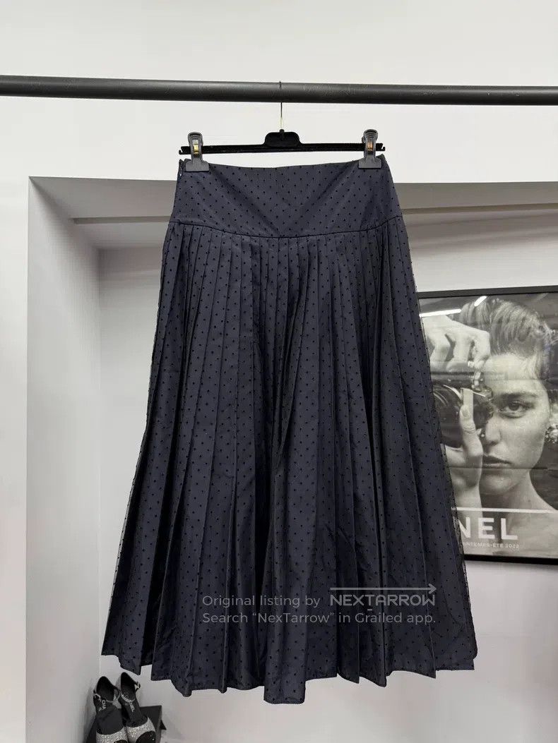 Dior Dior Blue plush polkidot mesh skirt Size 26" / US 2 / IT 38 - 3 Thumbnail