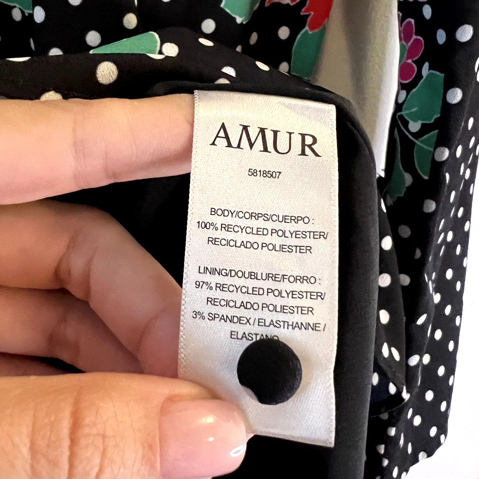 Amur AMUR Dalilah Tier mini Dress in Black White Polka Dot Size XS / US 0-2 / IT 36-38 - 5 Thumbnail
