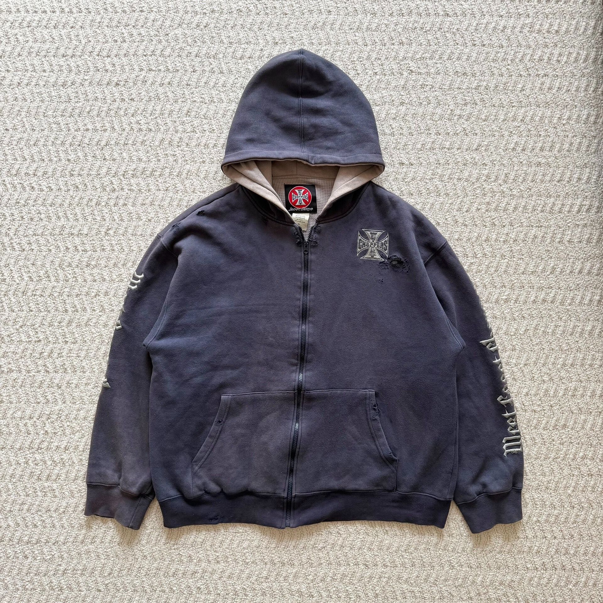 Vintage Vintage West Coast Choppers Zip Up Hoodie 00s Size US M / EU 48-50 / 2 - 1 Thumbnail
