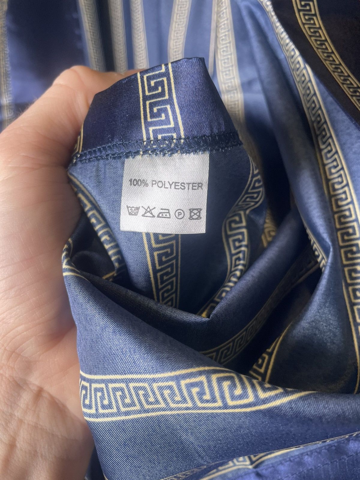 Other Rop Teks Navy Gold Greek Key Satin Robe Size US L / EU 52-54 / 3 - 8 Thumbnail