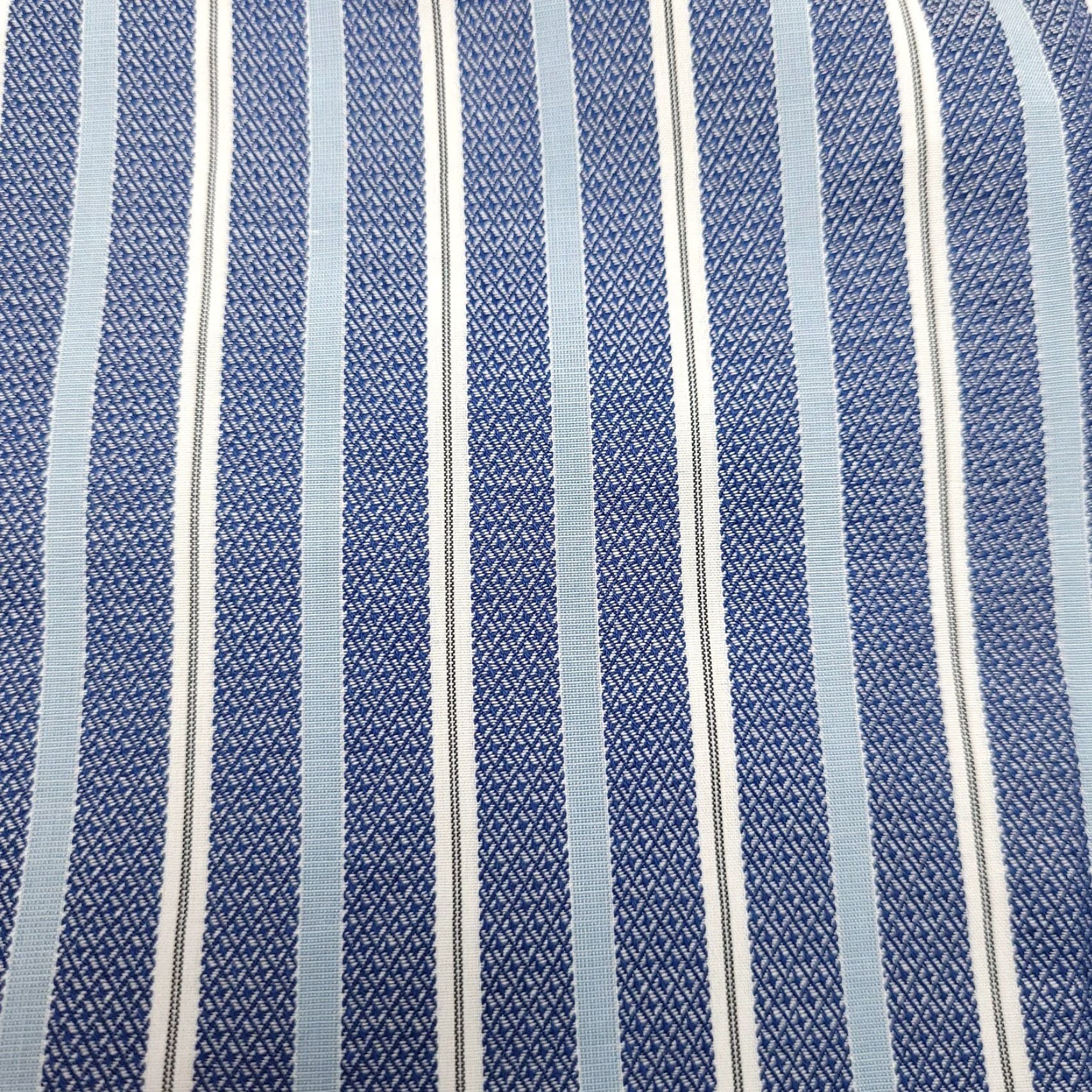 Vintage Thomas & Thomas Dress Shirt Mens Large Blue Striped Long Sleeve Button-Down 100% Cotton Size 42R - 2 Thumbnail