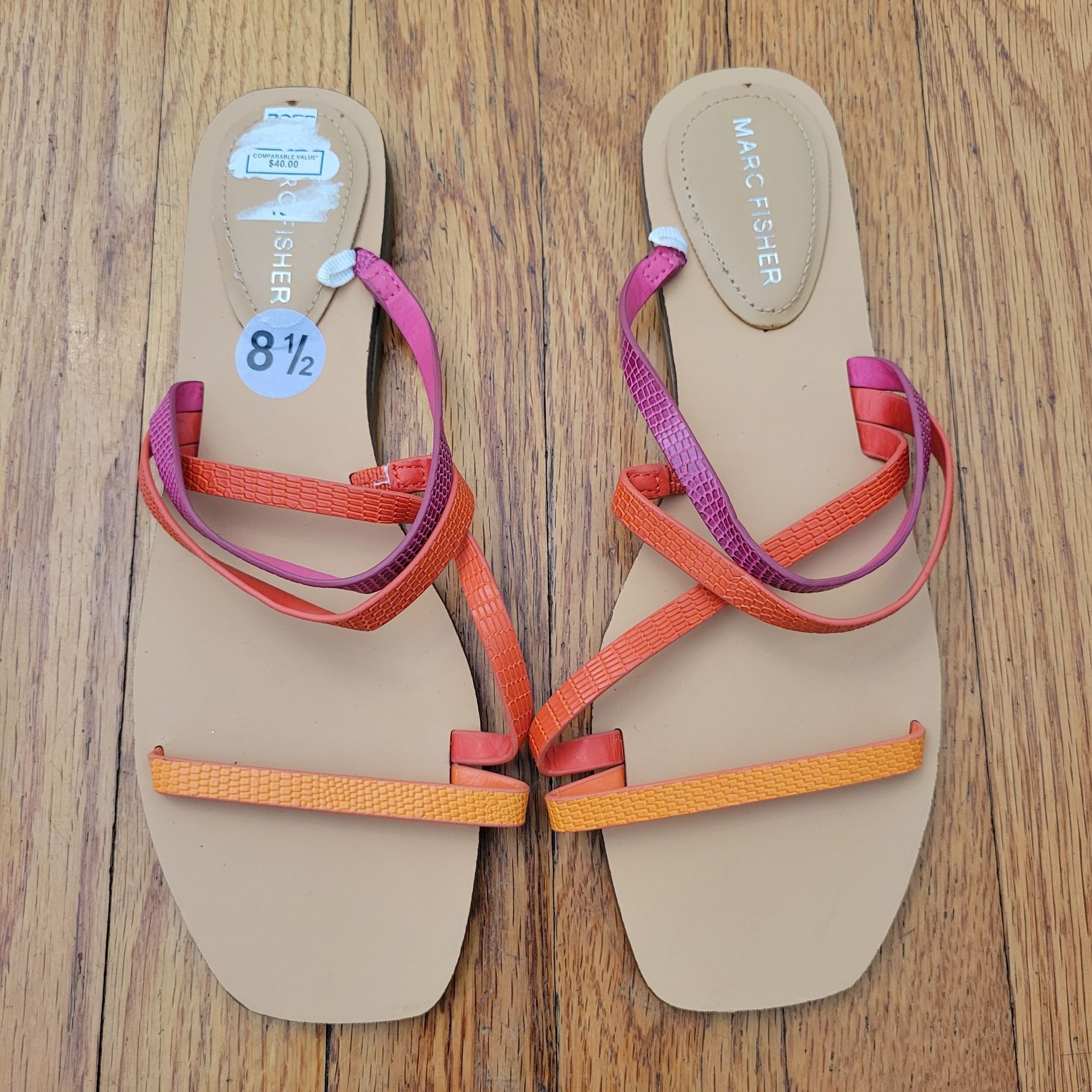 Marc Fisher Marc Fisher Strappy Sandals 8.5M Ombre Pink Orange Summer Cr Size US 8.5 / IT 38.5 - 2 Thumbnail