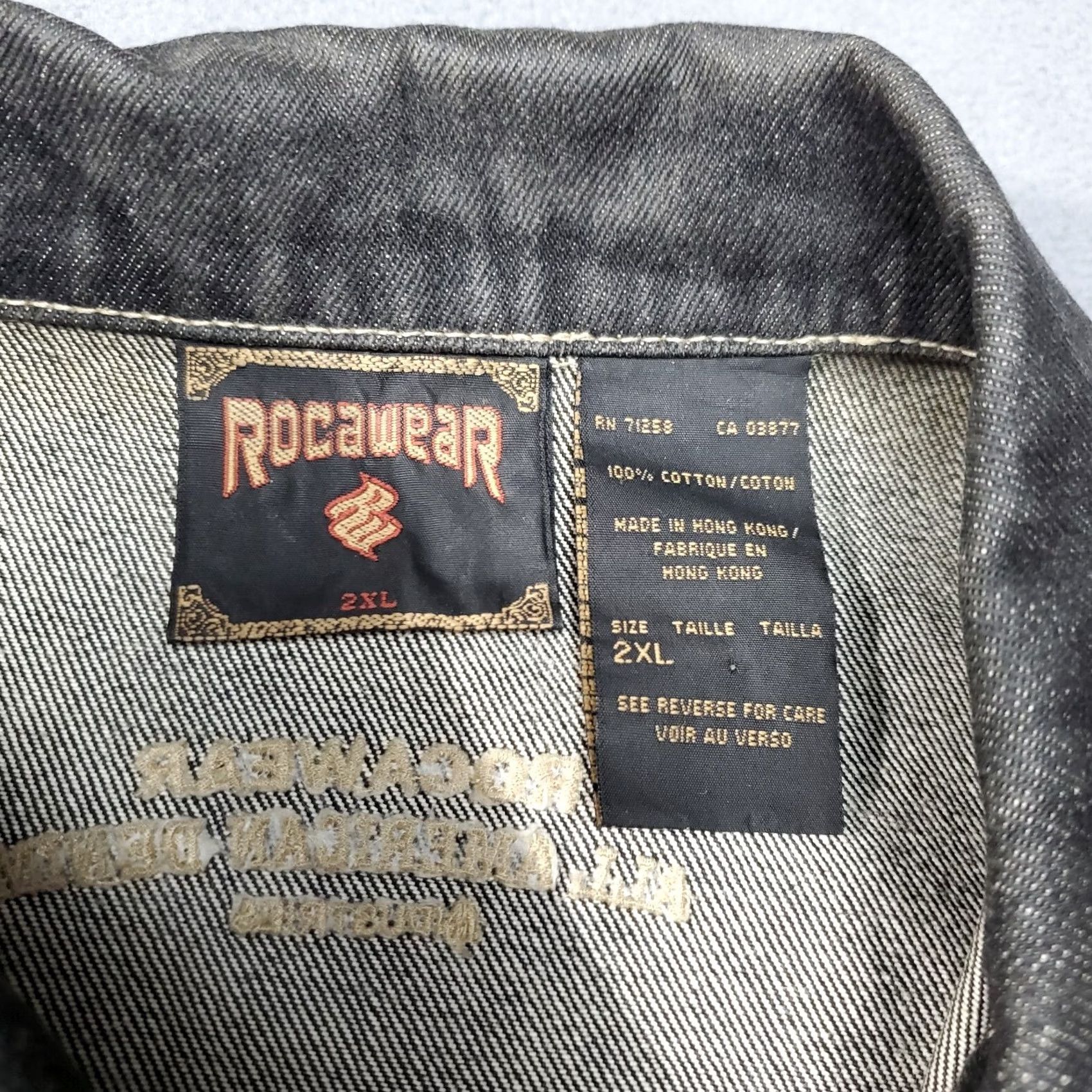 Rocawear VINTAGE Rocawear Vest Jacket Mens 2XL Black Denim 90s Hip Hop Y2K Leather Patch Size US XXL / EU 58 / 5 - 7 Thumbnail