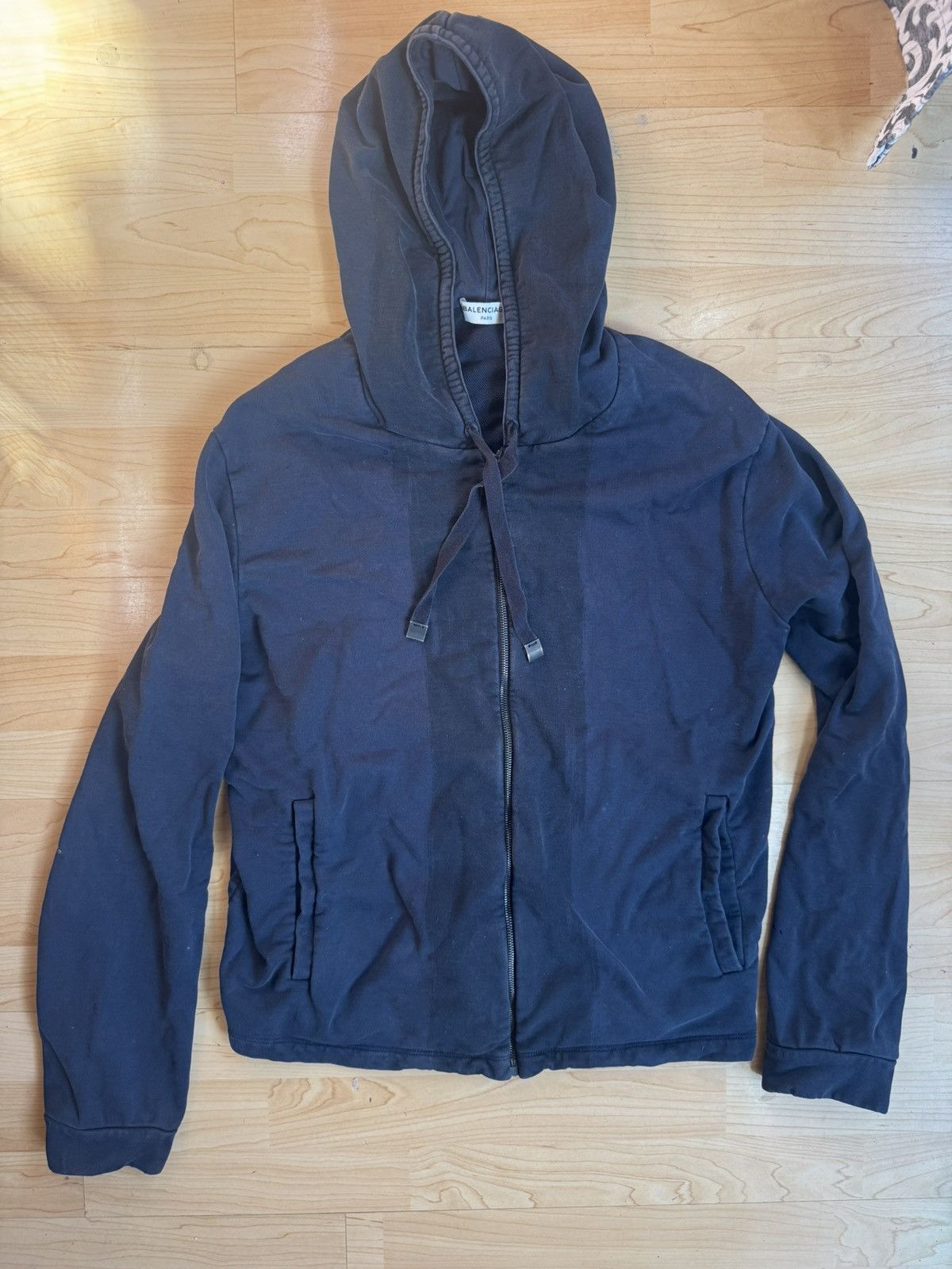 Balenciaga Balenciaga Charcoal Black Zip Up Hoodie Size US XXL / EU 58 / 5 - 1 Thumbnail