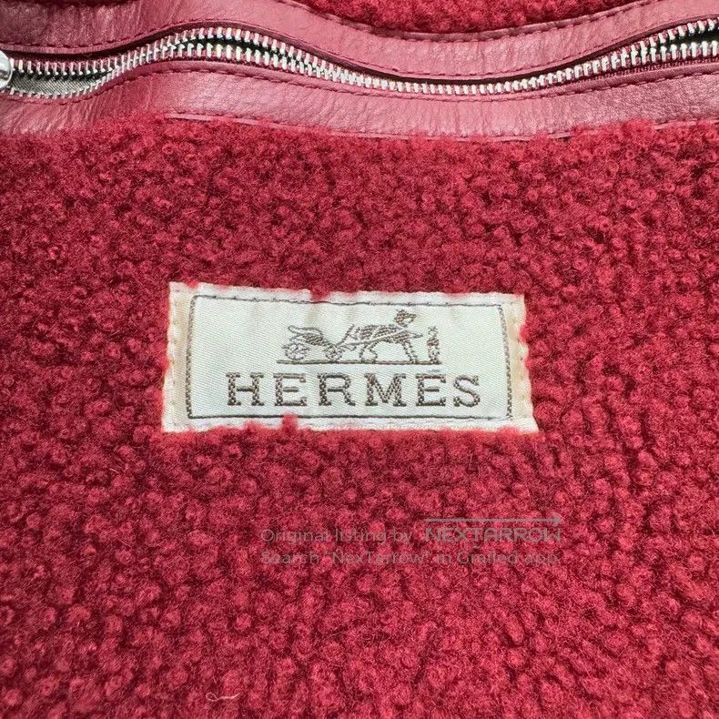 Hermes Hermes Black and Red Leather and Fur Integrated Coat Size US S / EU 44-46 / 1 - 2 Thumbnail