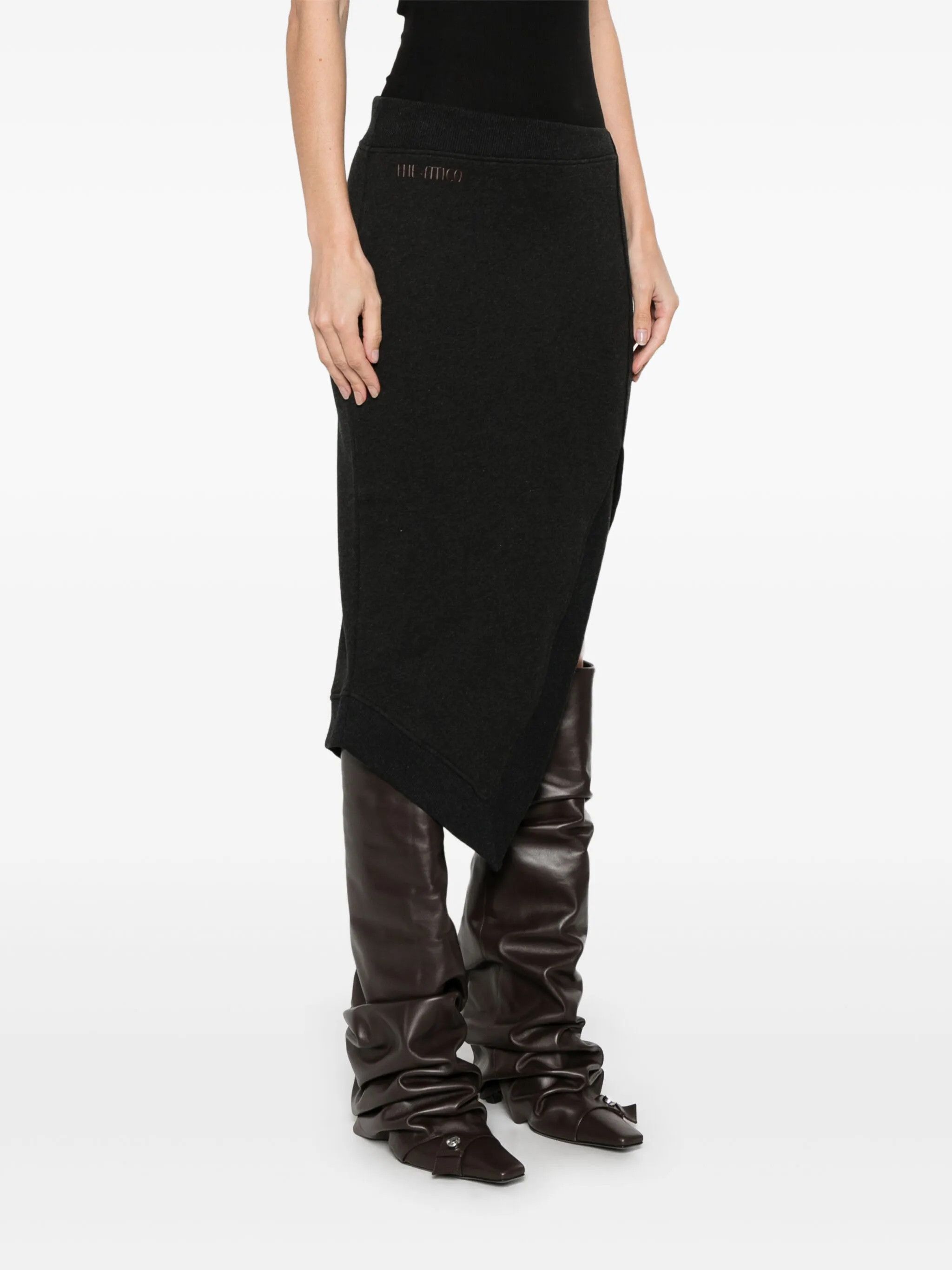 The Attico o1s22i1n0325 Asymmetric Midi Skirt in Black Size 26" / US 2 / IT 38 - 3 Thumbnail