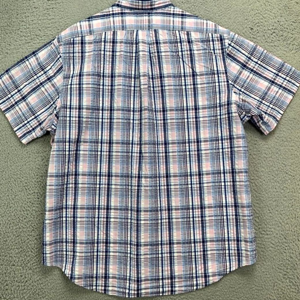 Ralph Lauren Ralph Lauren Button-Down Shirt Adult XL Pink Blue Seersucker Plaid Casual Mens Size US XL / EU 56 / 4 - 2 Thumbnail