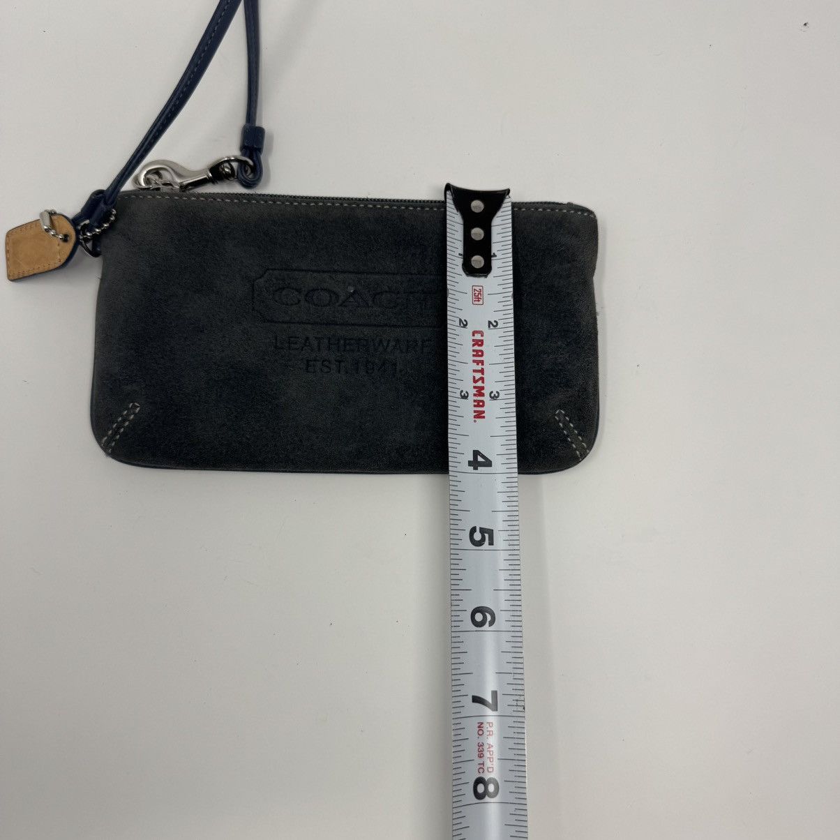 Coach Coach Suede Leather Closure Wristlet Wallet Blue Bag Charm Size ONE SIZE - 4 Thumbnail