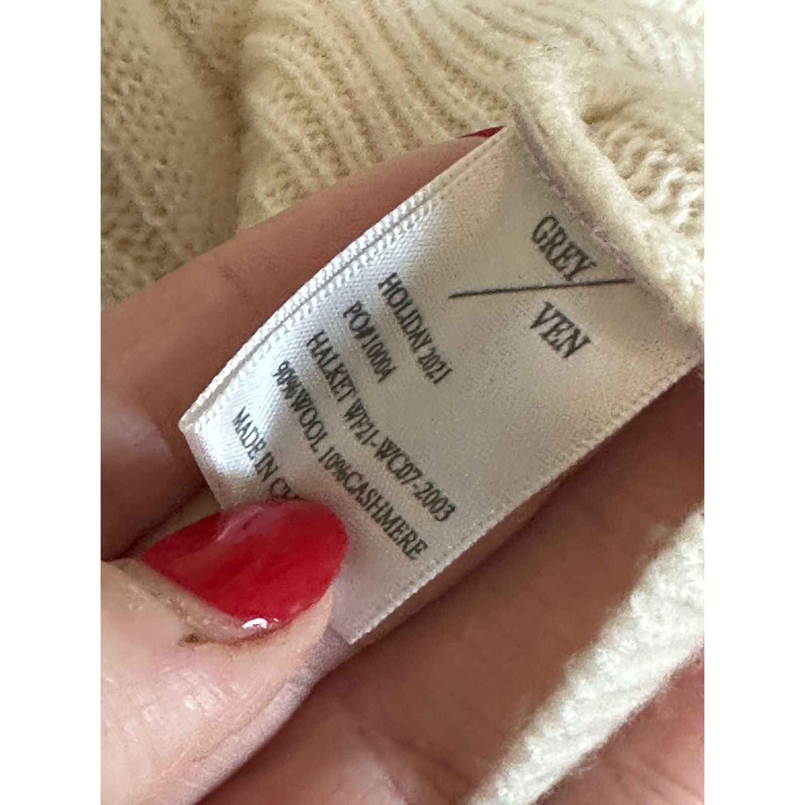 Other Grey Ven White Wool Cashmere Crew Neck Long Sleeve Sweater Size XS / US 0-2 / IT 36-38 - 11 Thumbnail