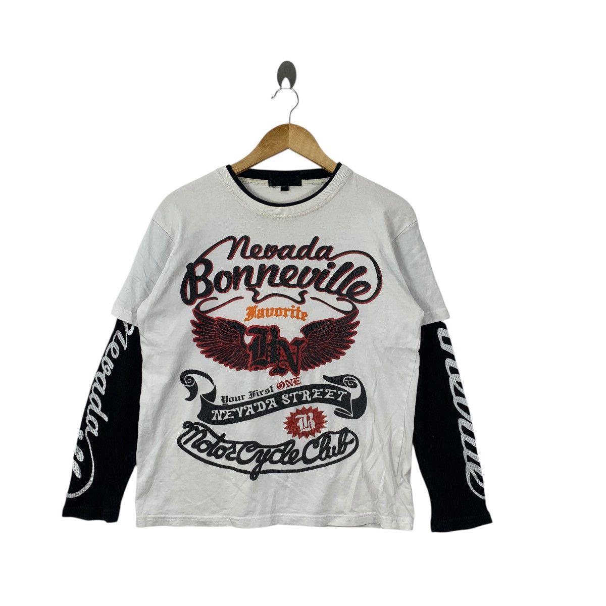 Boneville BONNEVILE NEVADA MOTORCYCLE Club Y2K Tee Shirt Top Chopper Size L / US 10 / IT 46 - 3 Thumbnail
