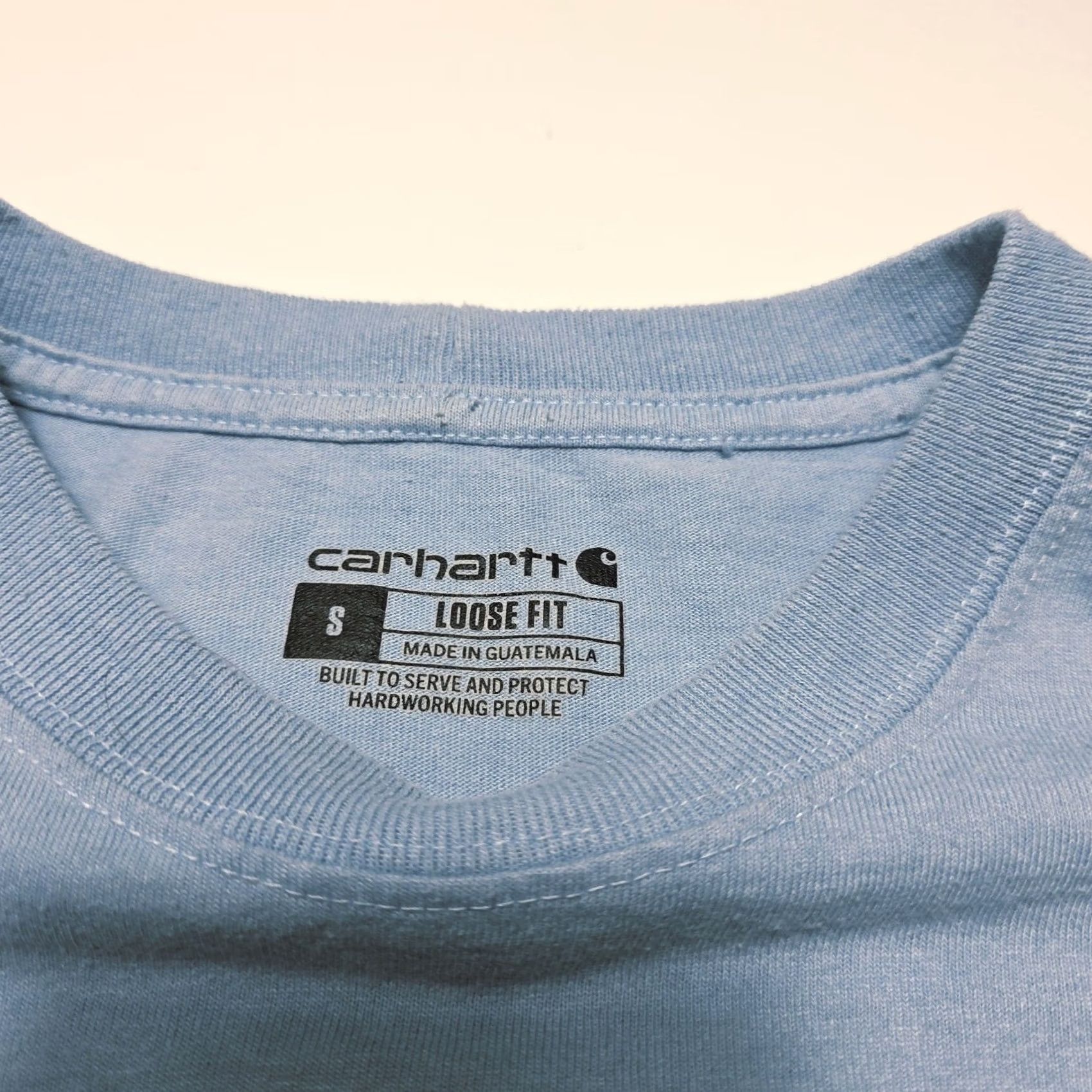 Carhartt Carhartt K87 H74 Loose Fit Men’s Light Blue Short Sleeve T-Shirt Size S Crew Neck Cotton Polyester Knit Logo Made Honduras Blue Size US S / EU 44-46 / 1 - 3 Thumbnail