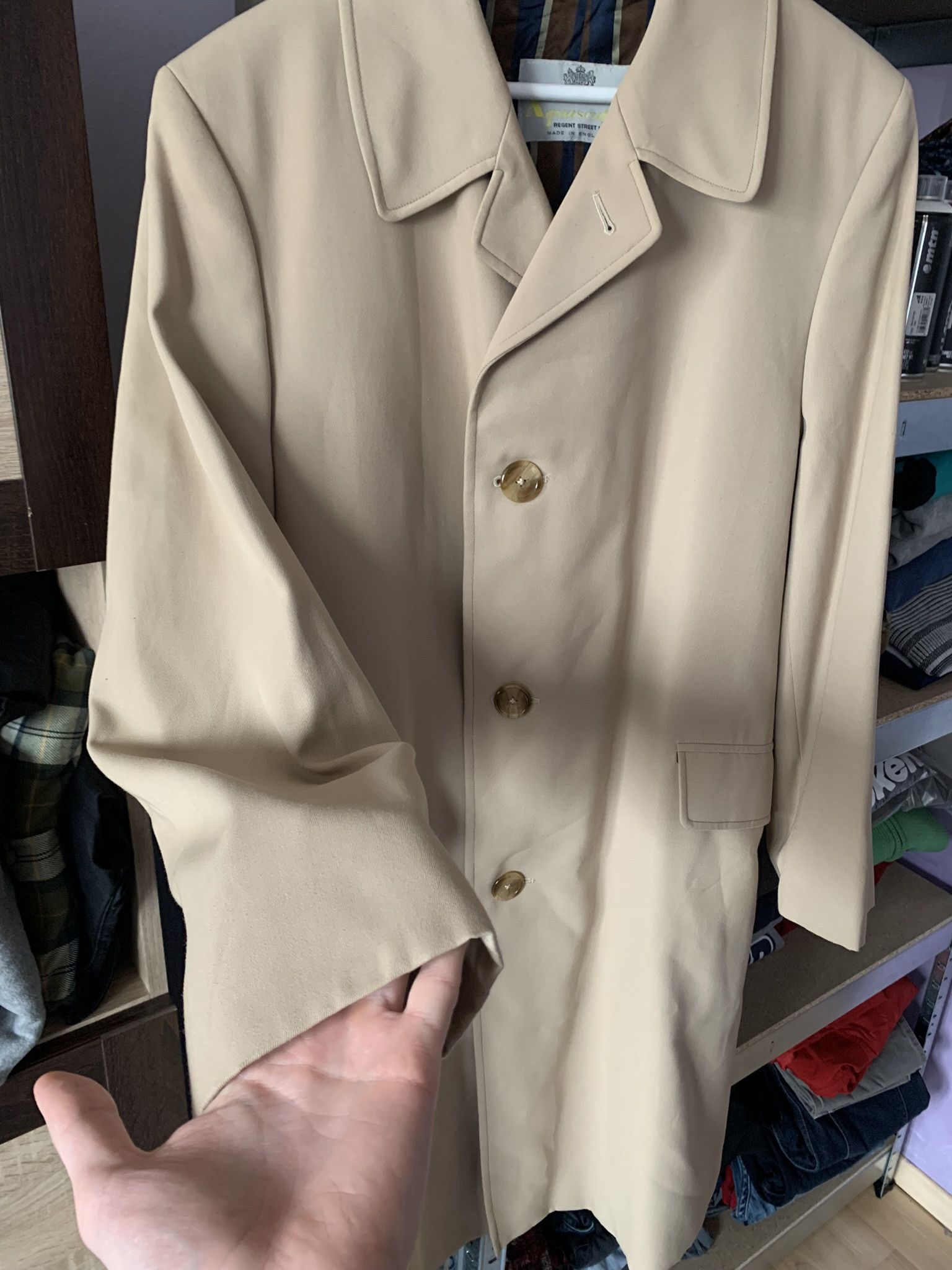 Aquascutum Aquascutum Men's Vintage Beige Trench Coat Aqua5 Size: 42 Size US L / EU 52-54 / 3 - 14 Thumbnail