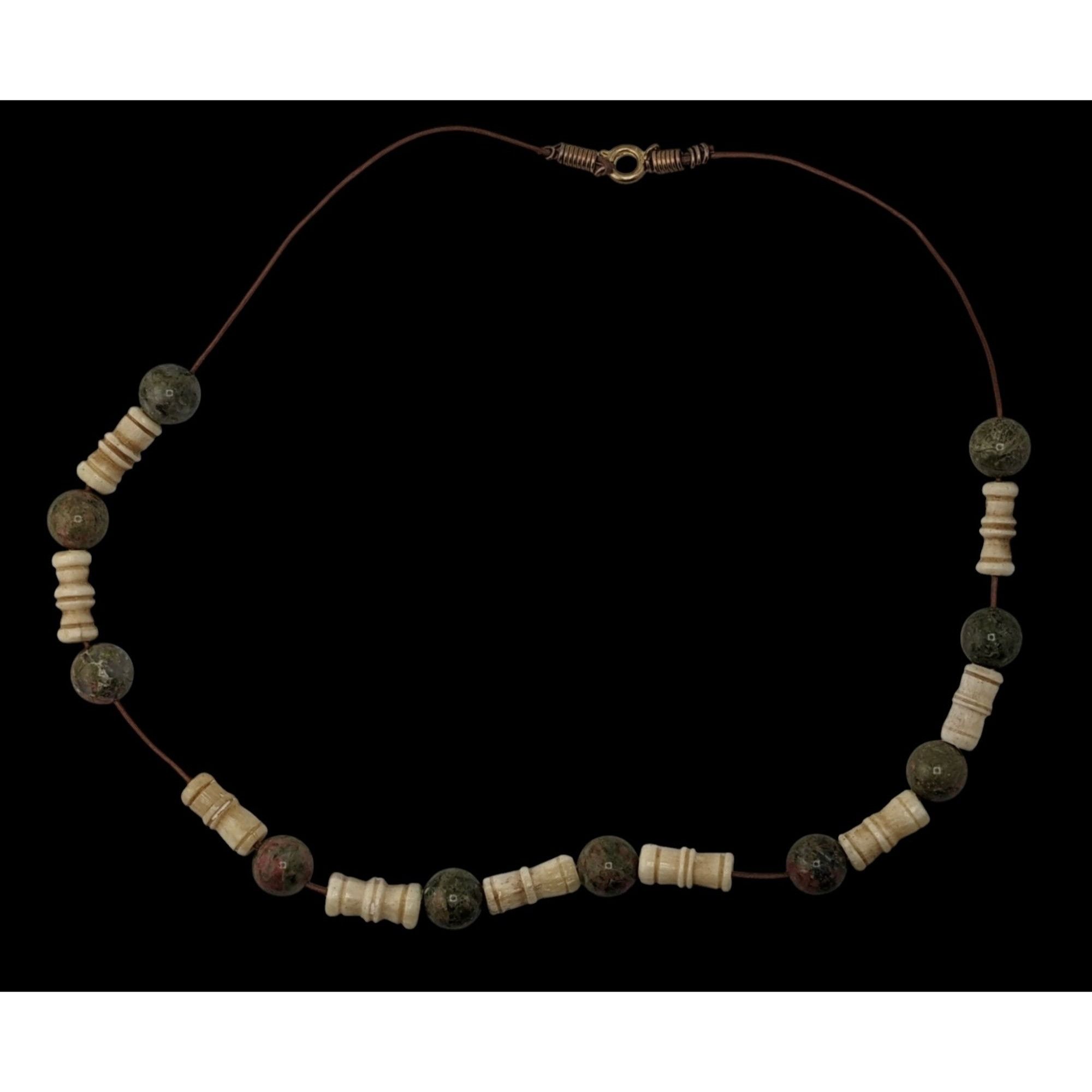 Other Vintage Bohemian Agate & Cow Bone Beaded Necklace Size ONE SIZE - 2 Thumbnail