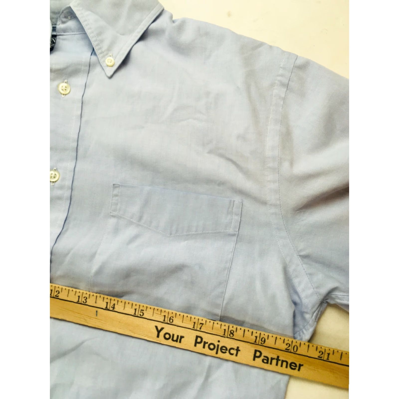 Vintage Land's End Shirt Men’s 14.5 33 Blue Button-Down Long Sleeve Front Pocket Reg. Dress Shirt Size US S / EU 44-46 / 1 - 3 Thumbnail