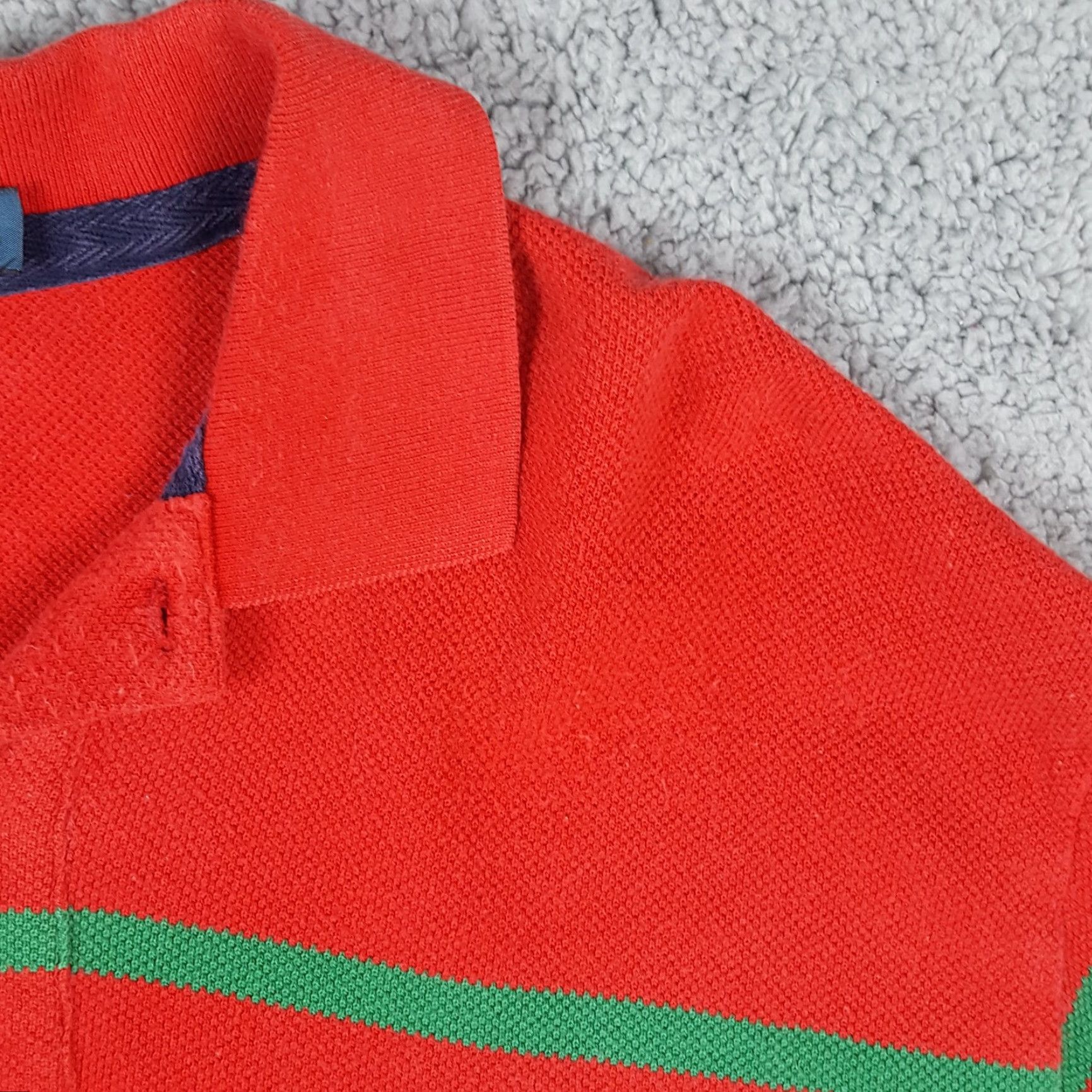 Ralph Lauren VINTAGE Polo Ralph Lauren Striped Rugby Men's XL Polo Shirt 90s Surf Skate Casual Workwear Red Cotton Shirt Size US XL / EU 56 / 4 - 4 Thumbnail