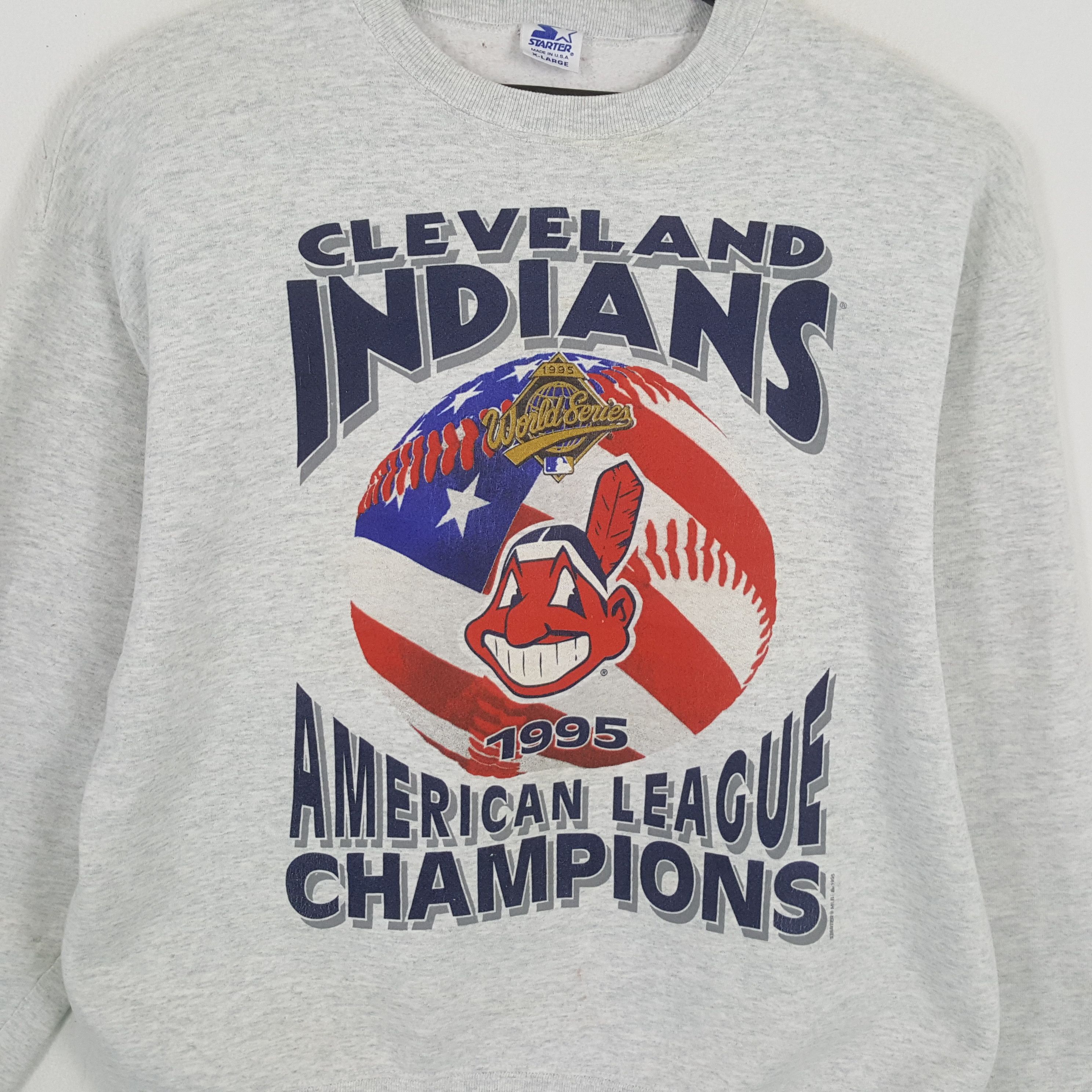MLB × Starter × Vintage CLEVELAND INDIANS MLB Baseball Team Vintage Sweatshirt Size US L / EU 52-54 / 3 - 2 Thumbnail