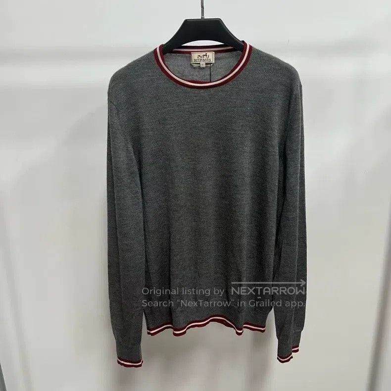 Hermes Hermes Grey Cashmere Knit Sweater Size US L / EU 52-54 / 3 - 1 Thumbnail