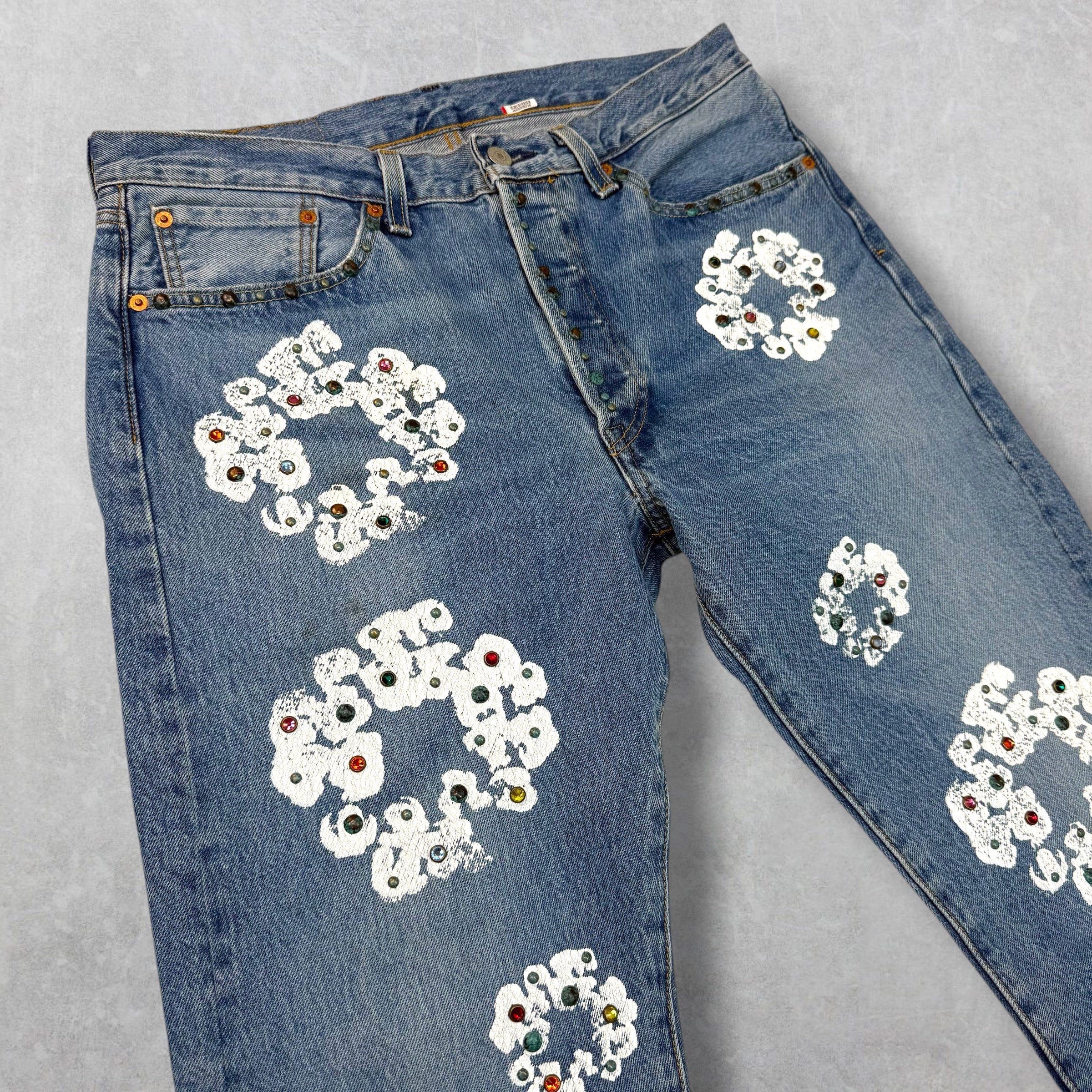 Levi's Denim Tears Levis 501 Rhinestone Jeans 33 Size US 33 - 4 Thumbnail