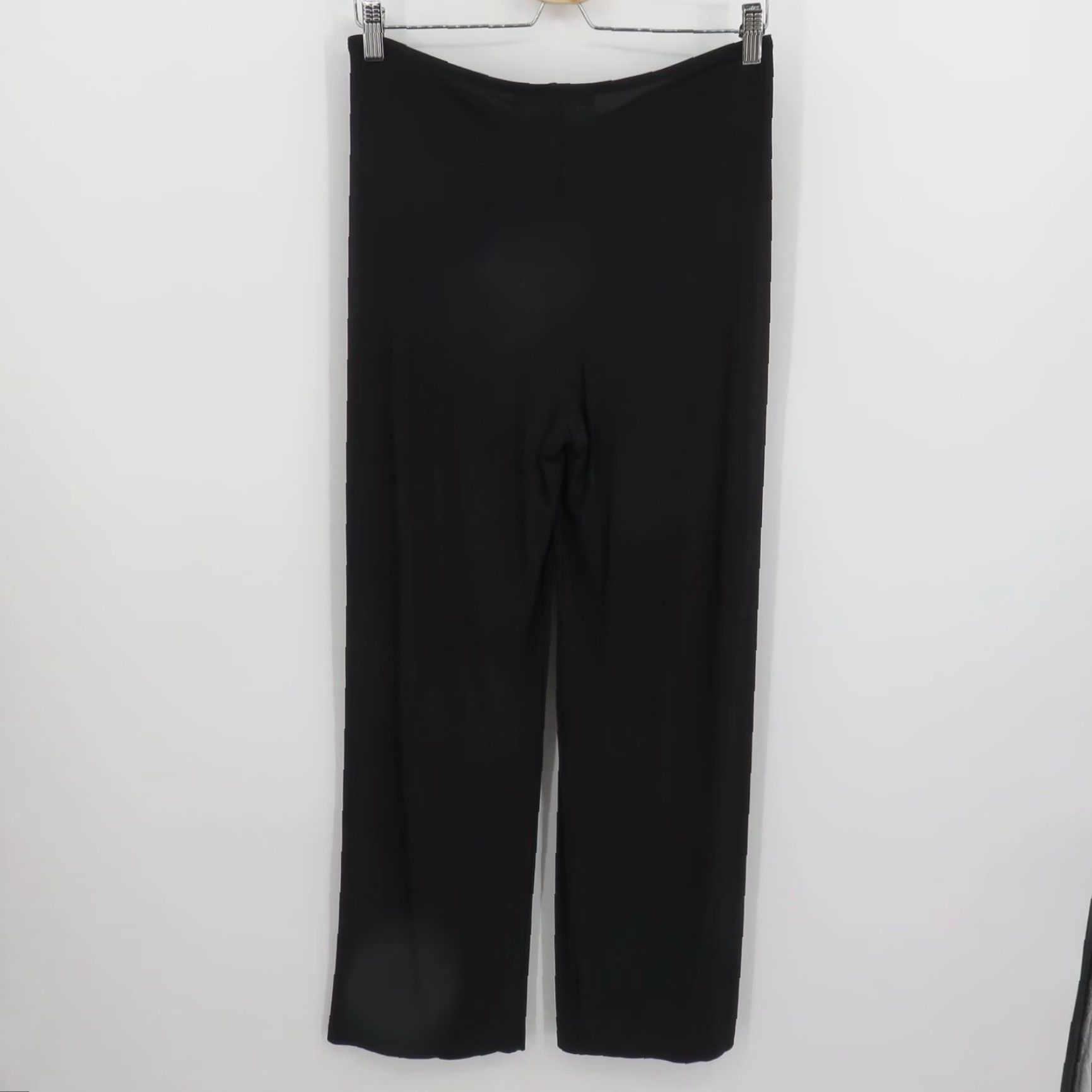 Vintage VTG Robin Piccone Women Pants Black Medium Slinky Straight Leg Keyhole Front Vintage Dress Pants Button? (but no new info). Size 32" / US 10 / IT 46 - 4 Thumbnail