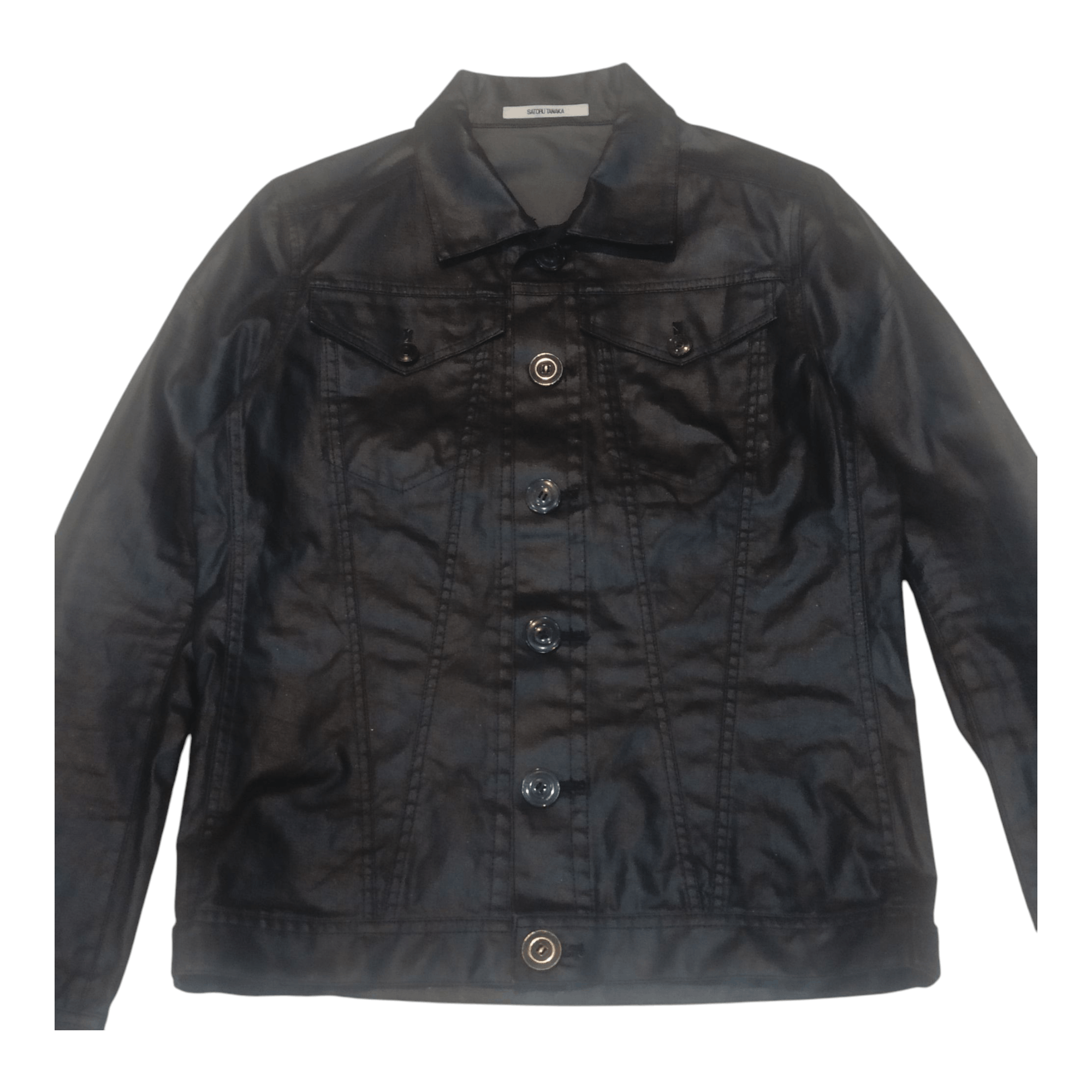 Japanese Brand Satoru Tanaka Coated Trucker Jacket Made In Japan Size US M / EU 48-50 / 2 - 1 Thumbnail