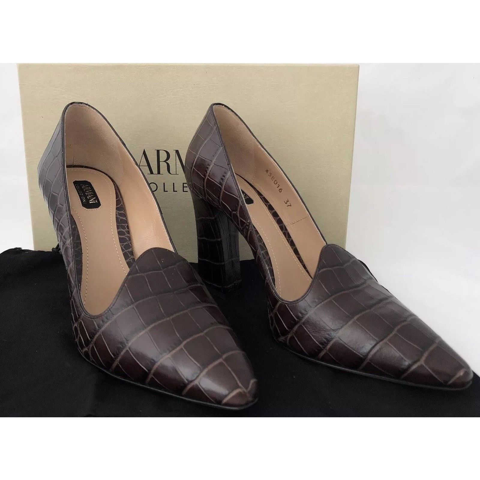 Armani Collezioni Armani Collezioni Women High Heel Leather Shoes 7 US X5E016 Size US 7 / IT 37 - 1 Thumbnail
