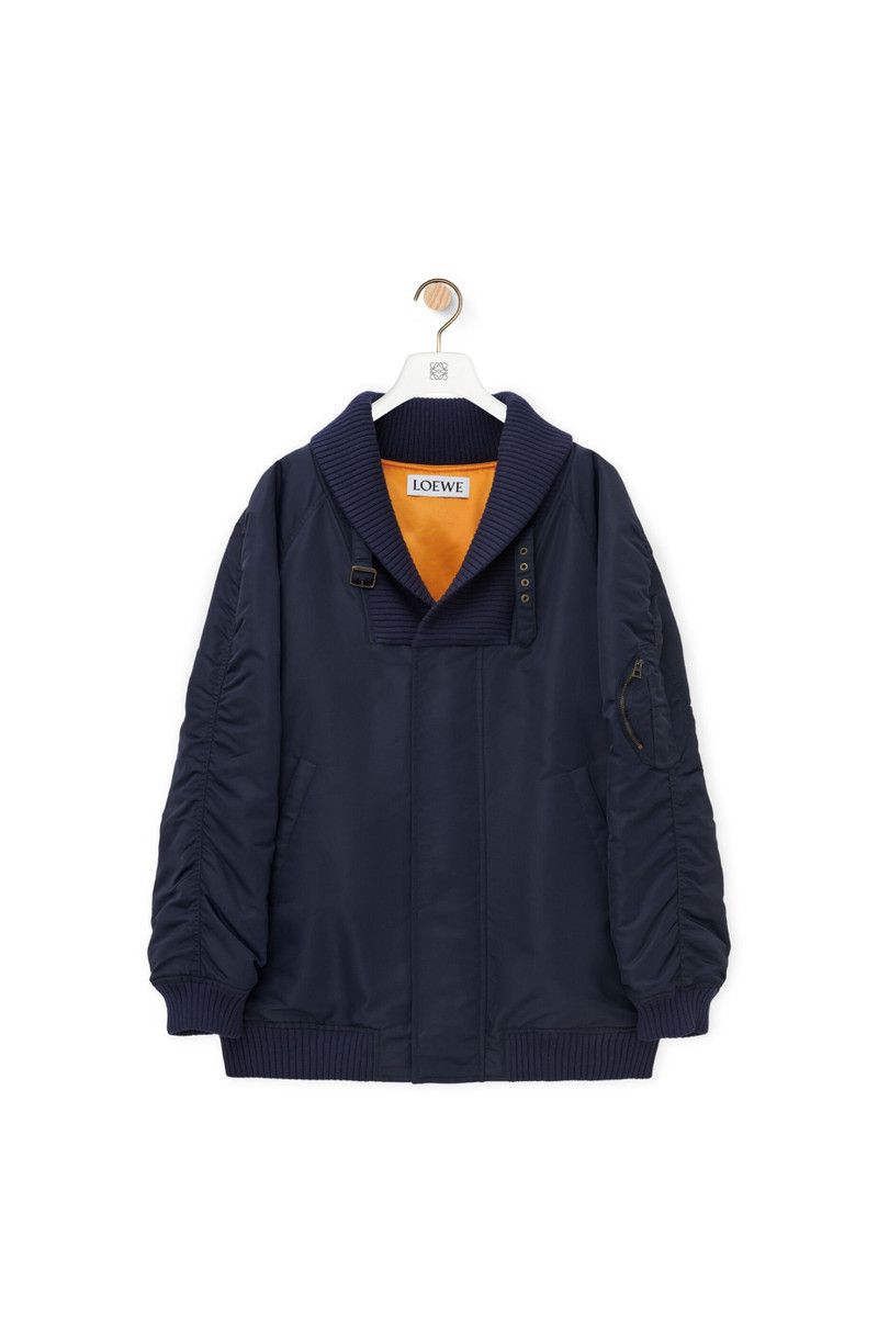 Loewe o1in1g0426 Oversized Bomber Jacket in Midnight Blue Size US XL / EU 56 / 4 - 1 Thumbnail