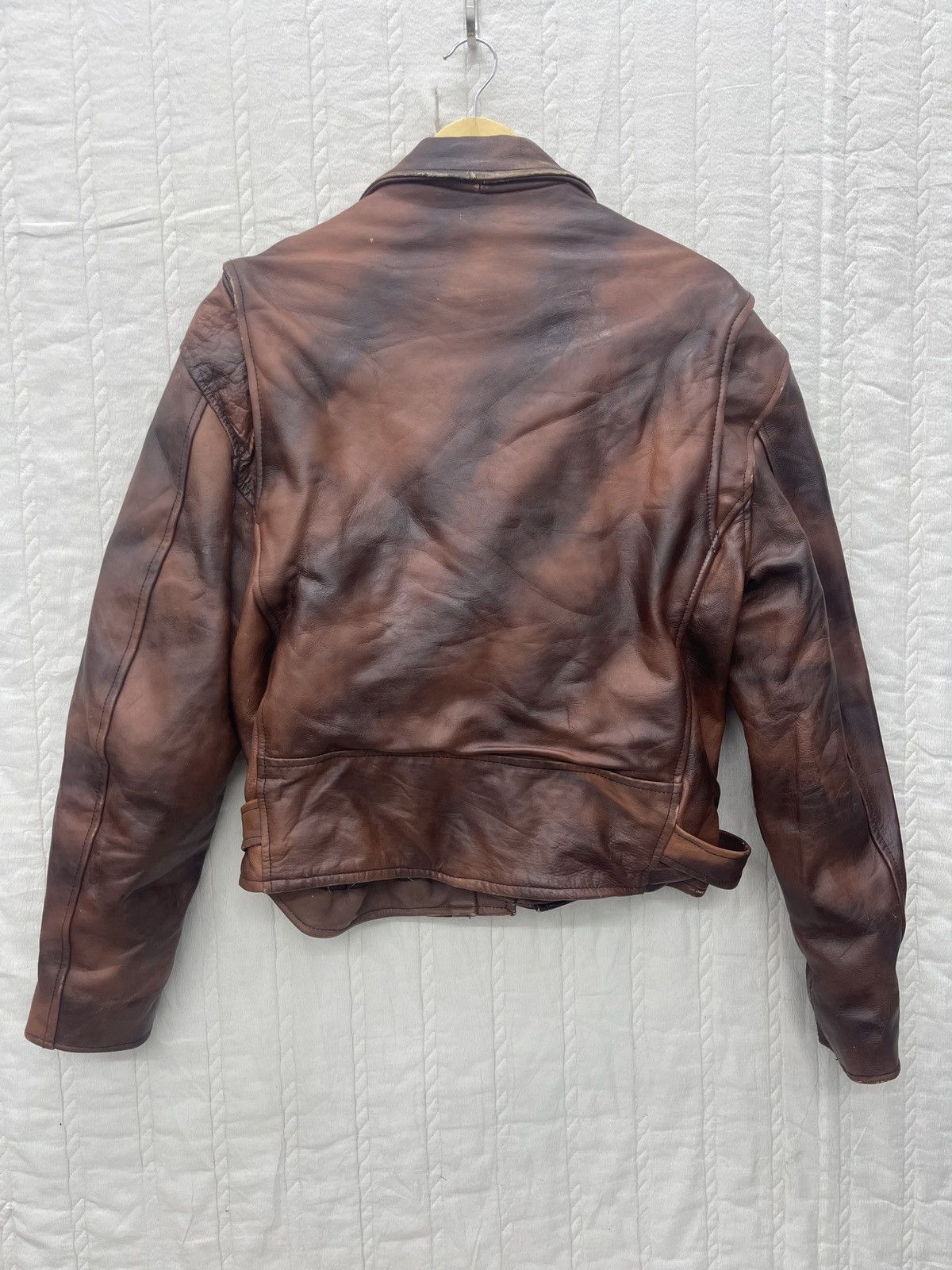 Vintage STEALS💥AMI BIKER’S LEATHER JACKET TIGER STRIPES Size US XXS / EU 40 - 7 Thumbnail