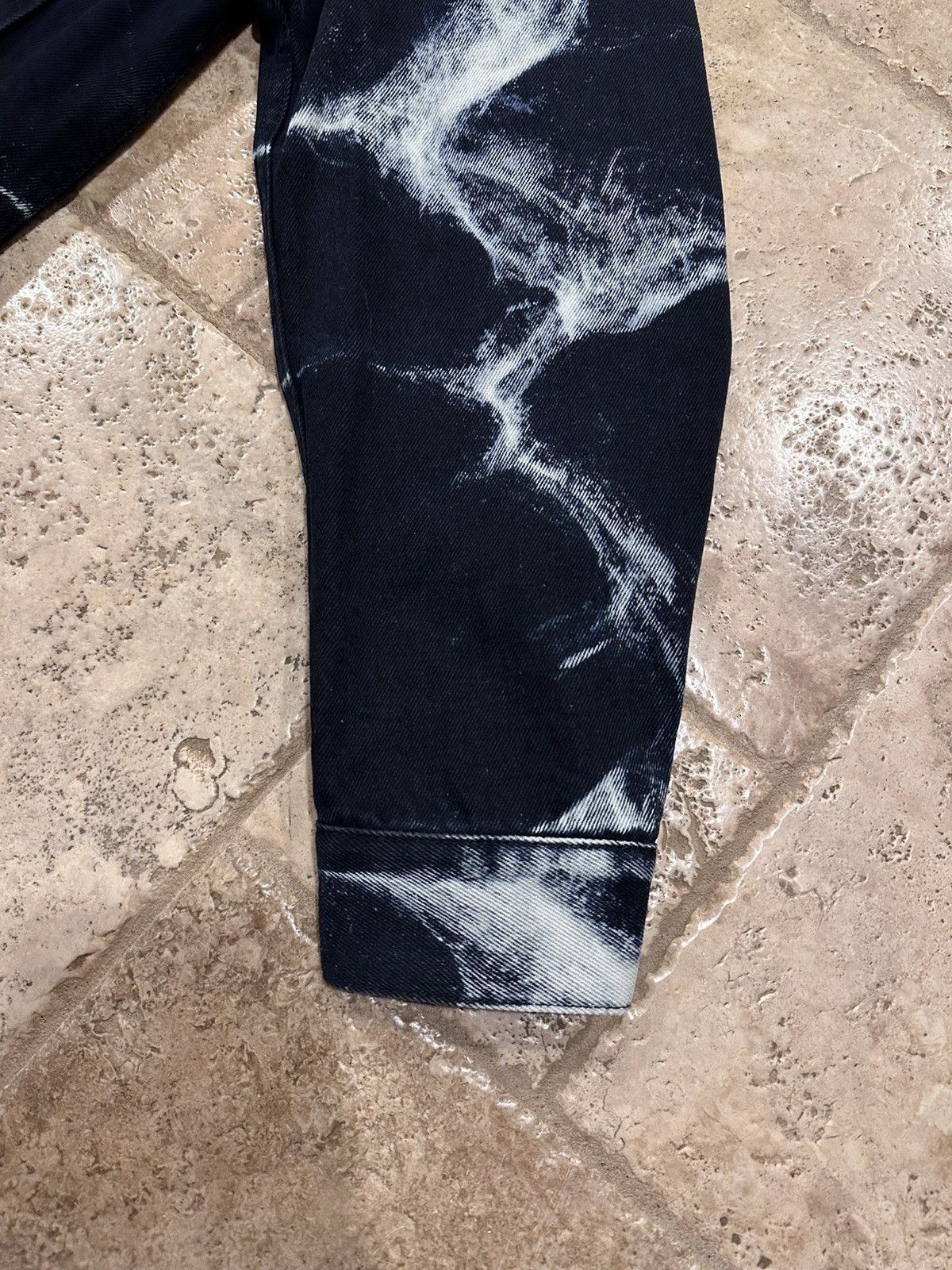Dries Van Noten Dries Van Noten Acid Wash Tie-Dye Bleach Black Denim Jacket Size US L / EU 52-54 / 3 - 5 Thumbnail